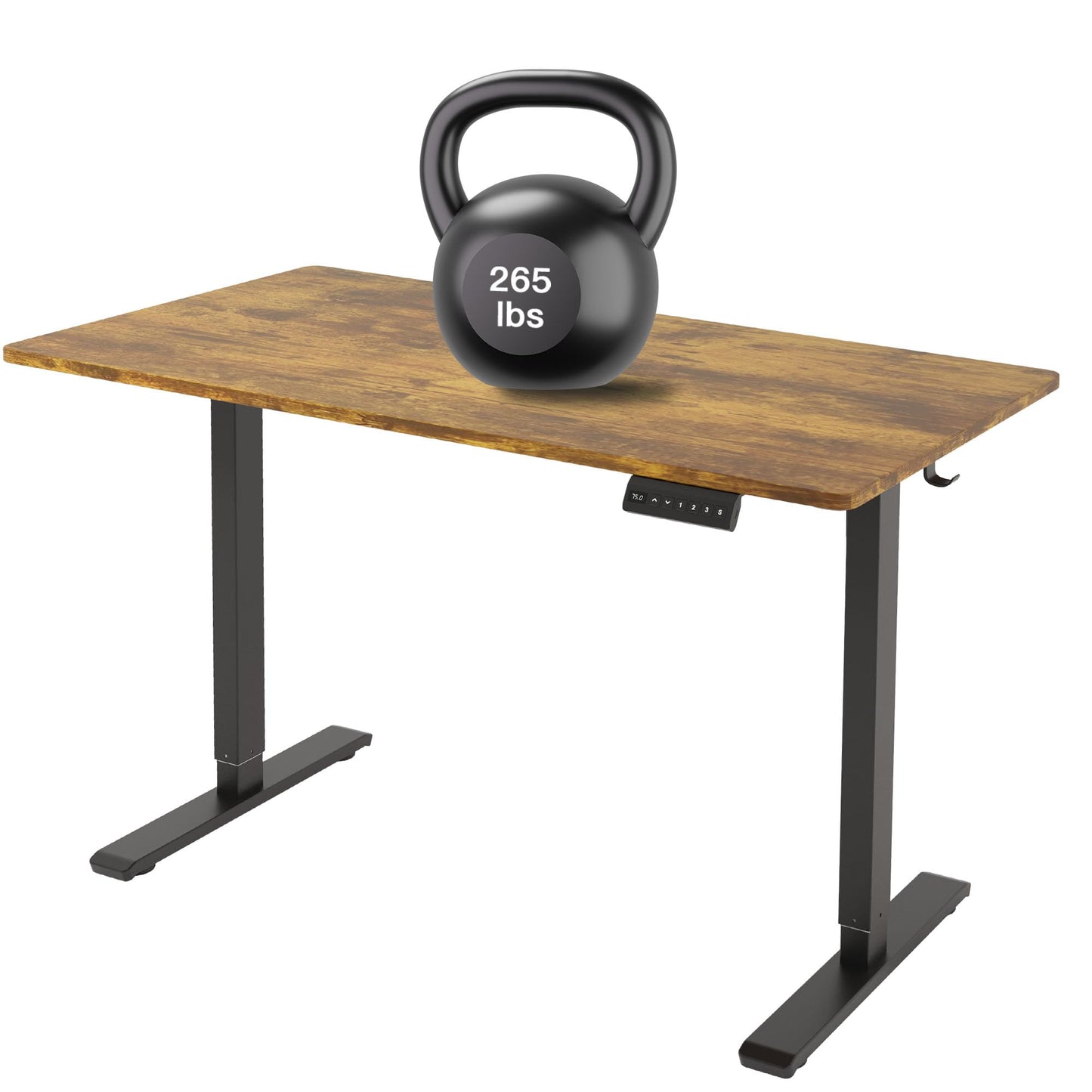 DERSITE Dual Motor Standing Desk Frame, Electric Adjustable Legs, Workstation Desk Base, Sit stand desk frame, 3 Memory Height Settings, with Cable Management Tray, Headphone Hook