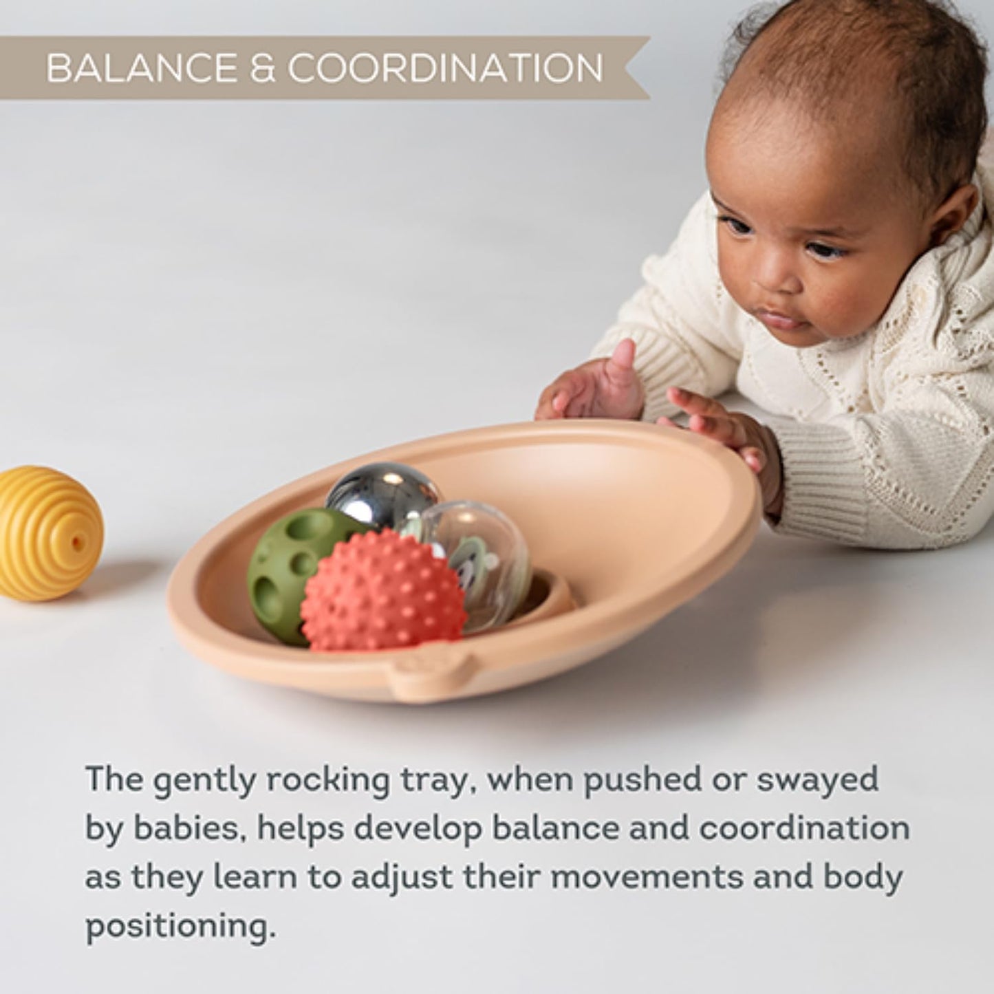 Taf Toys Tummy Time Play Tray with 5 Sensory Balls for Babies 3-6 Months - Interactive Baby Ball Toy - Enhances Motor Skills, Hand-Eye Coordination - Fun Toddler Ball Toys for Toddlers 1-3