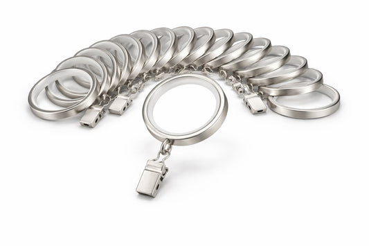 Valeri Home – Premium Curtain Rings, Matte Nickel Finish, 20-Pack
