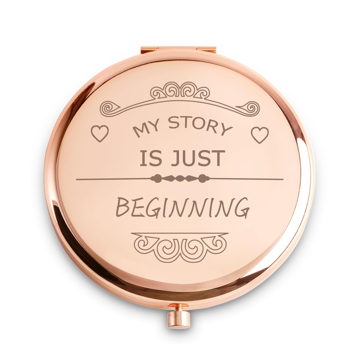 Inspirational Gifts for Women Girls, Personalized Compact Mirror, Friendship Gifts, 2025 Graduation Gifts for Her, Unique Mothers Day Birthday Gifts for Friends Mom Wife Sister Daughter Niece Grandma