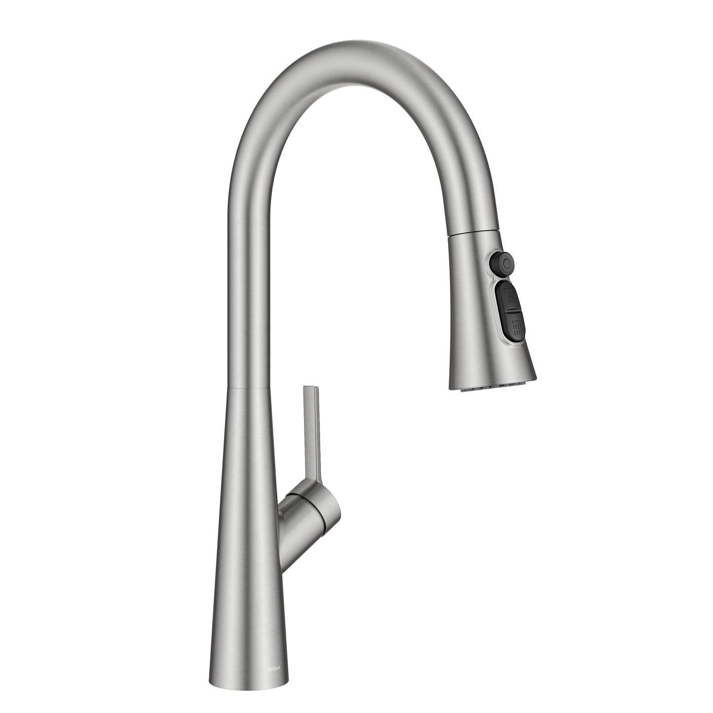 KRAUS Odelia 4-Function Single Handle Pull Down Kitchen Faucet in Spot-Free Stainless Steel with CleanSweep Blade Spray, KPF-3220SFS