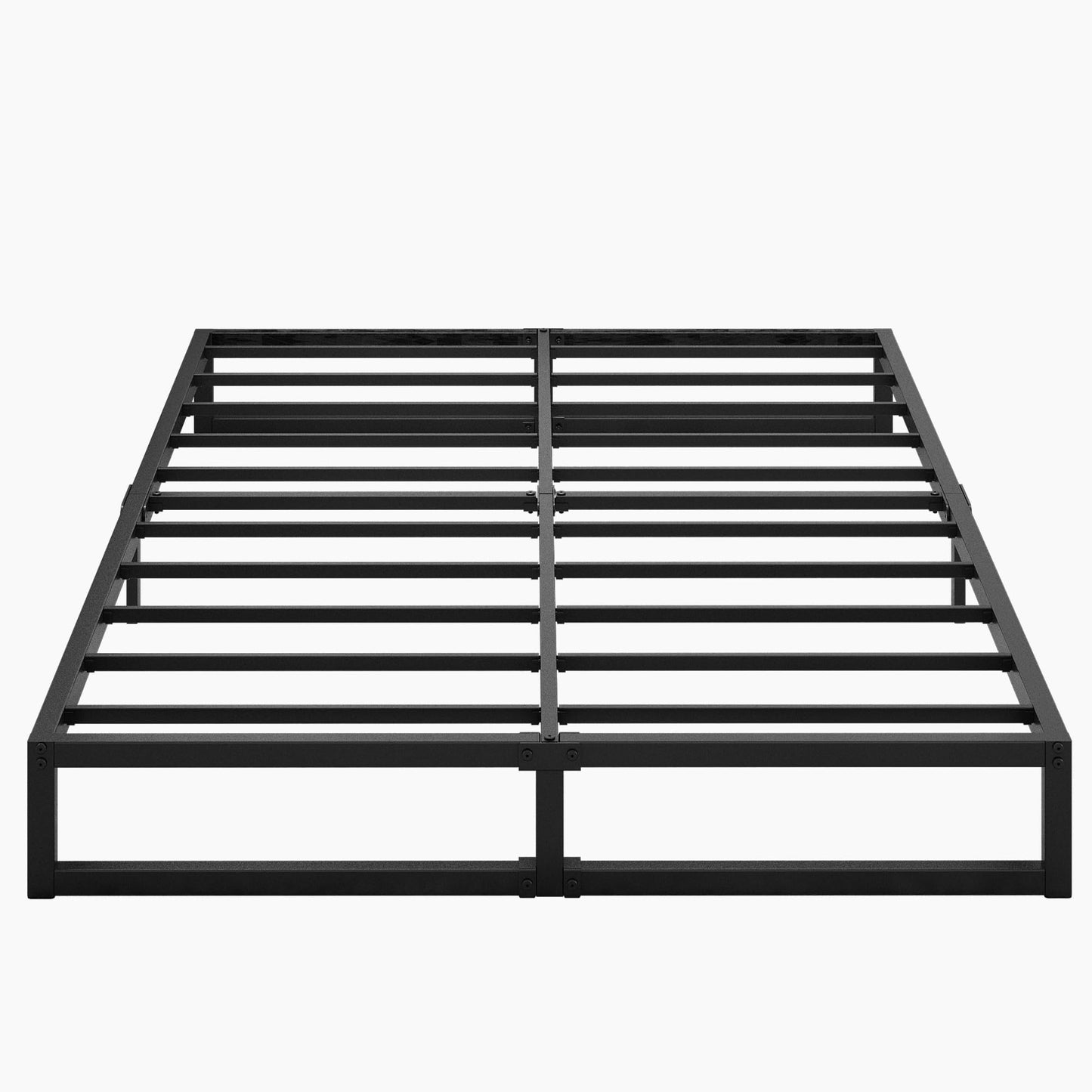 Lutown-Teen 8 Inch Queen Bed Frame Heavy Duty Steel Slat Support Metal Queen Size Platform Bed Frame No Box Spring Needed, Easy Assembly, Black