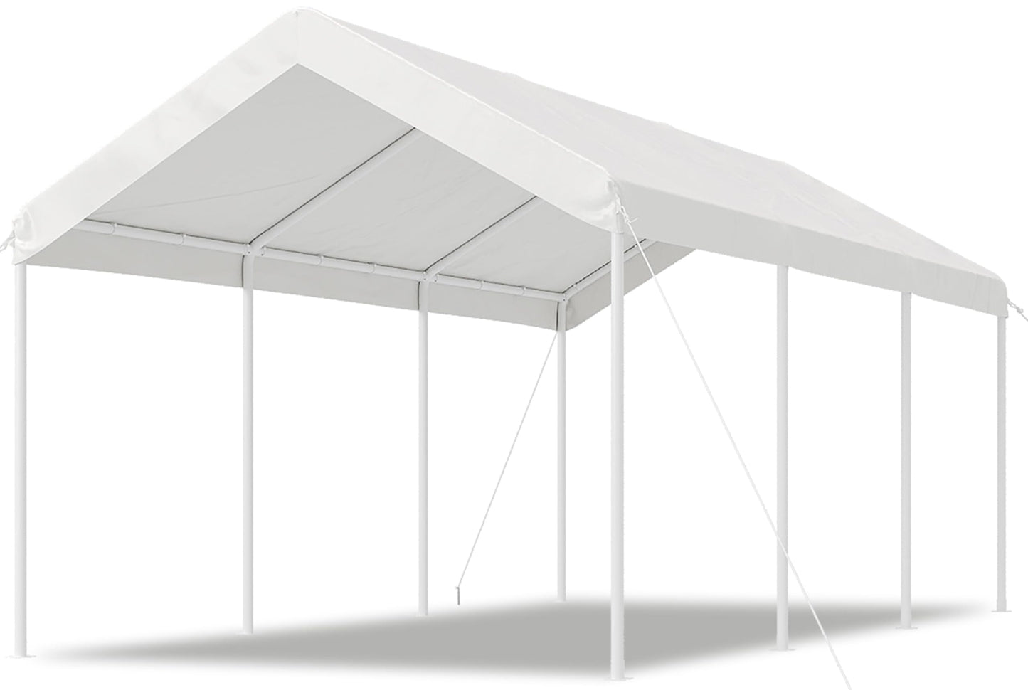 Aoxun 10x20 FT Carport Heavy Duty Car Canopy with Tarp & Wind Resistance Portable Garage Car Tent Outdoor Car Port with Tear Resistant Canopy, No Sidewall - Milky White