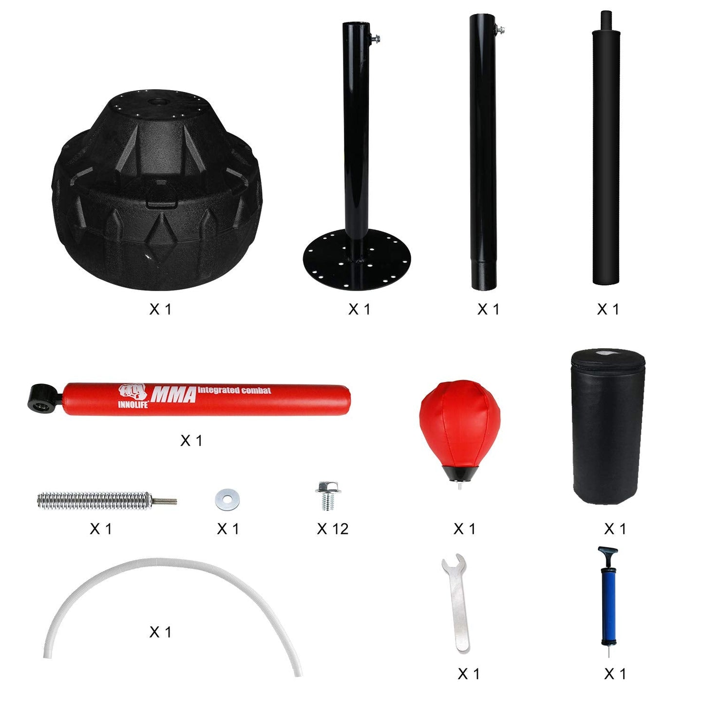 INNOLIFE Boxing Bar, MMA Boxing Speed Trainer Ripid Spinning Bar with Punch Head & Punch Bag, Boxing Equipment for Home, Gym