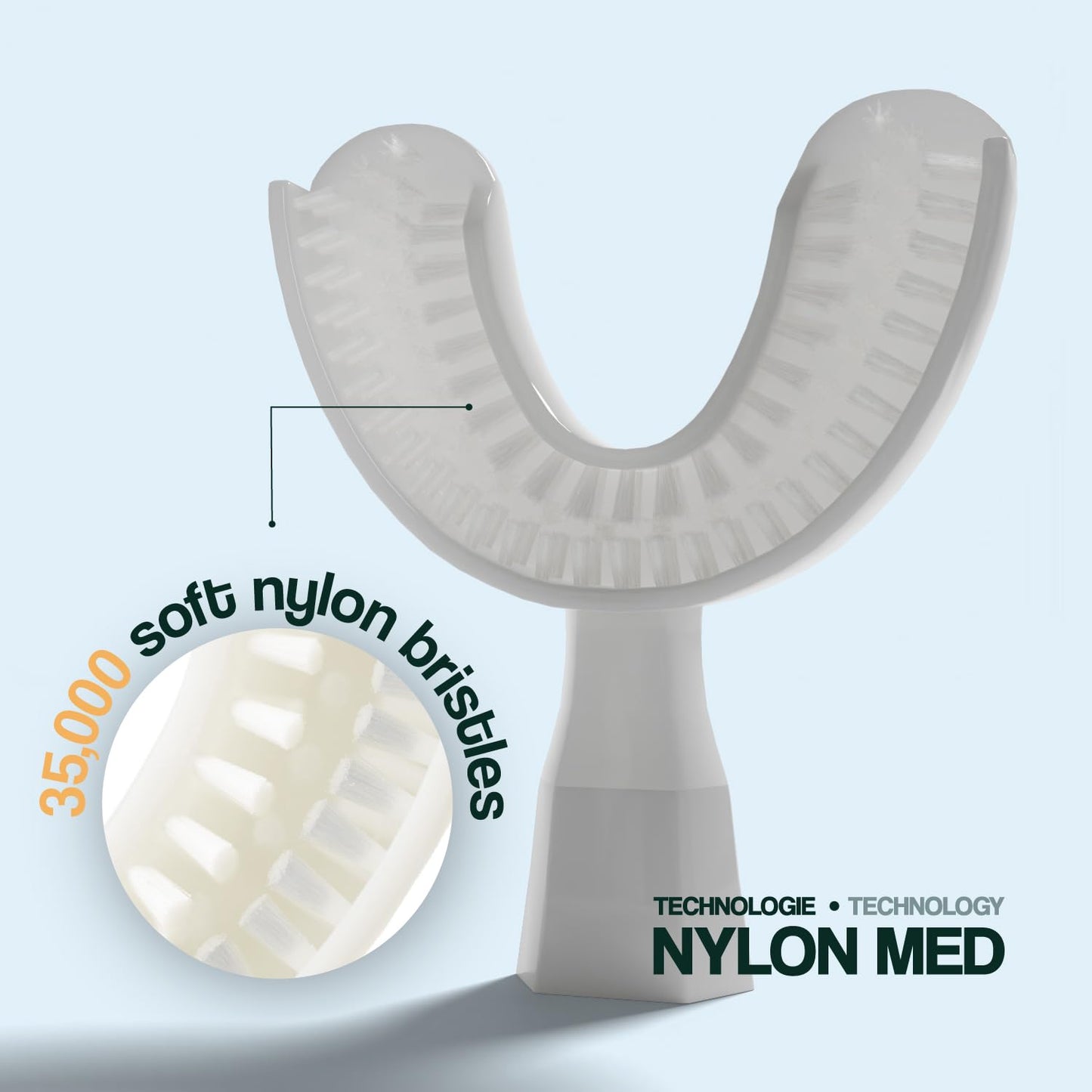 Y-Brush NylonBlack Premium 2024 - Electric Toothbrush - Y-Shaped Brush - Innovation Awards at CES 2023-3 Months Battery Life - Adult - Clinically Proven