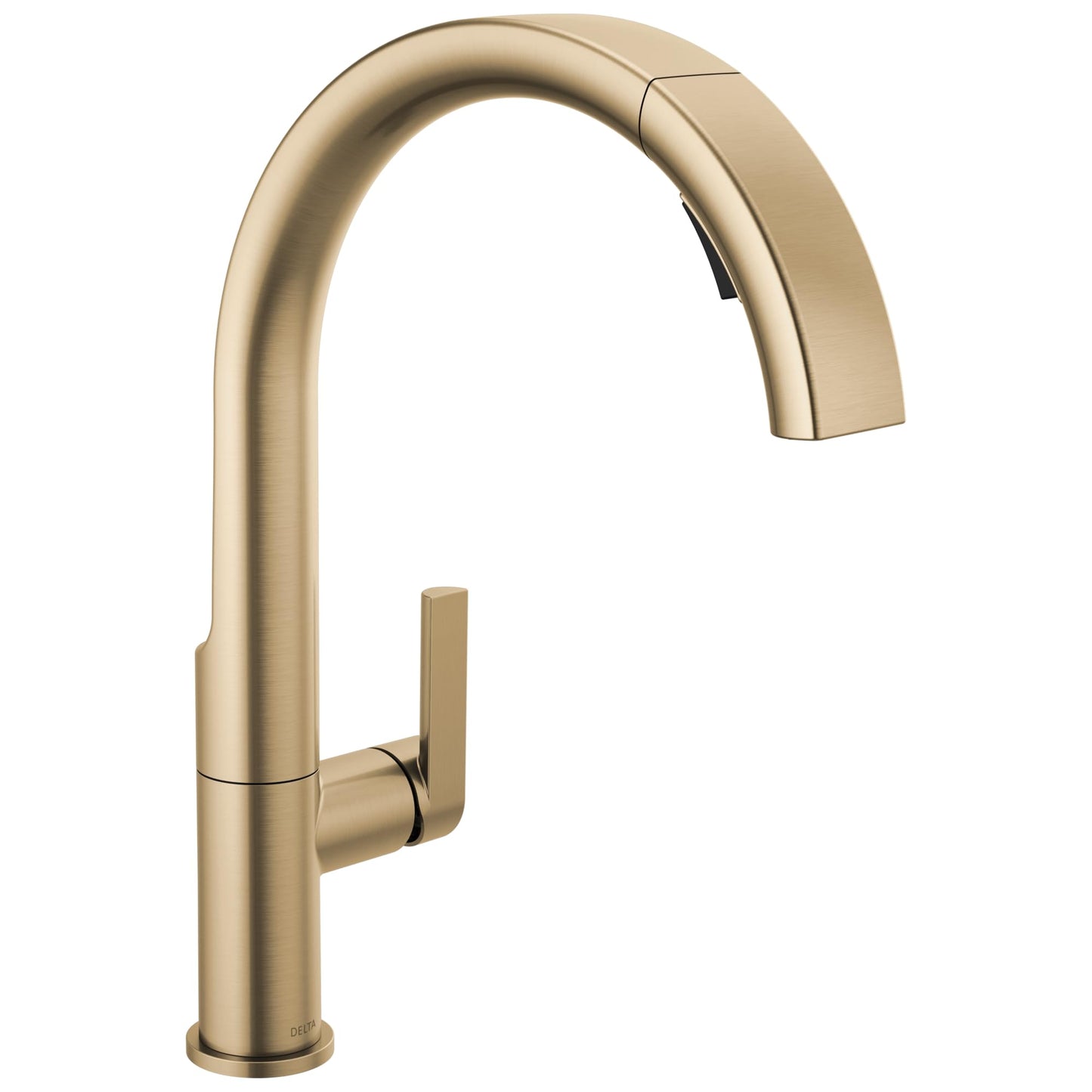 Delta Keele Brushed Gold Kitchen Faucet with Pull Down Sprayer, Modern Brushed Gold Single Hole Kitchen Sink Faucet, Single Handle, Champagne Bronze 19824LF-CZ
