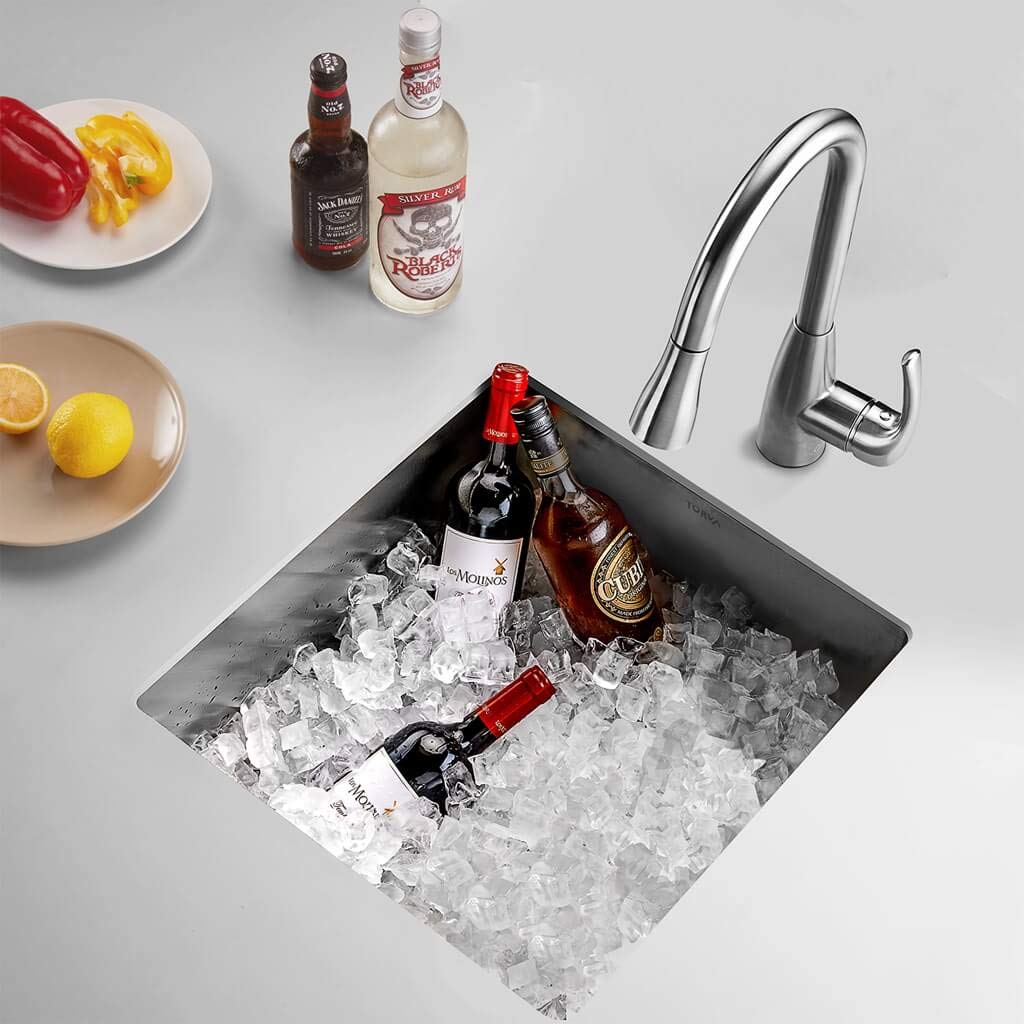 TORVA 22-Inch Undermount Kitchen Sink, Premium 304 Stainless Steel Bar Sink - 10 Inches Deep Basin Single Bowl Sink
