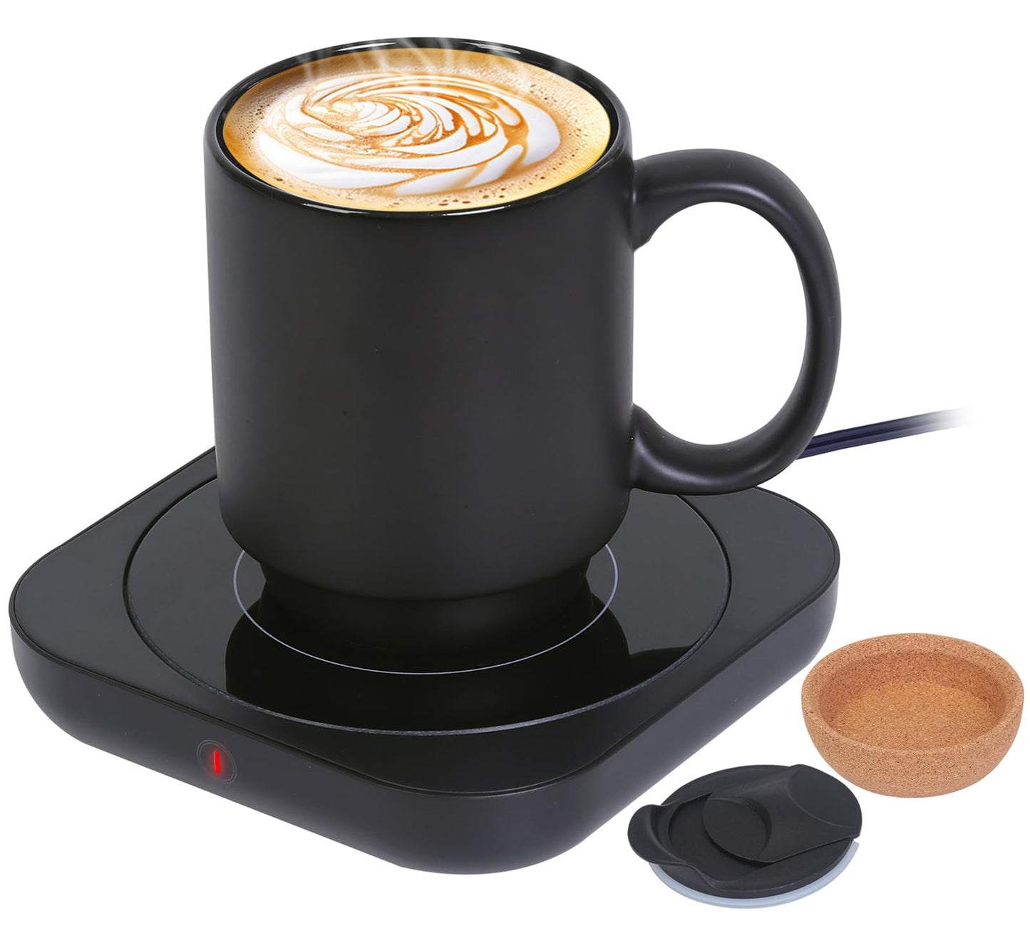 Coffee Mug Warmer & Mug Set for Desk, Electric 36W Coffee Cup Warmer with 15oz Ceramic Mug. Smart Coffee Cup Heater with Auto Shut Off/3 TEM for Heating Beverage, Candle,Coffee Lovers‘ Gifts,Black