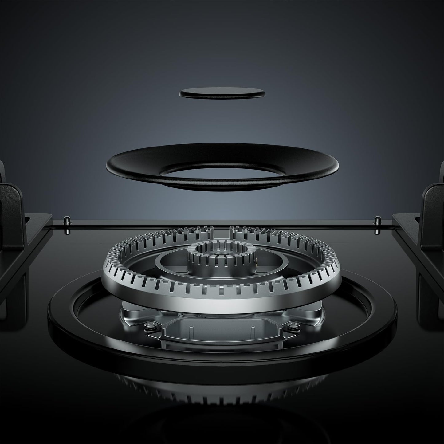 Empava 36" Gas Stove Cooktop NG/LPG Convertible with 5 Italy Sabaf Sealed Burners in Black Tempered Glass