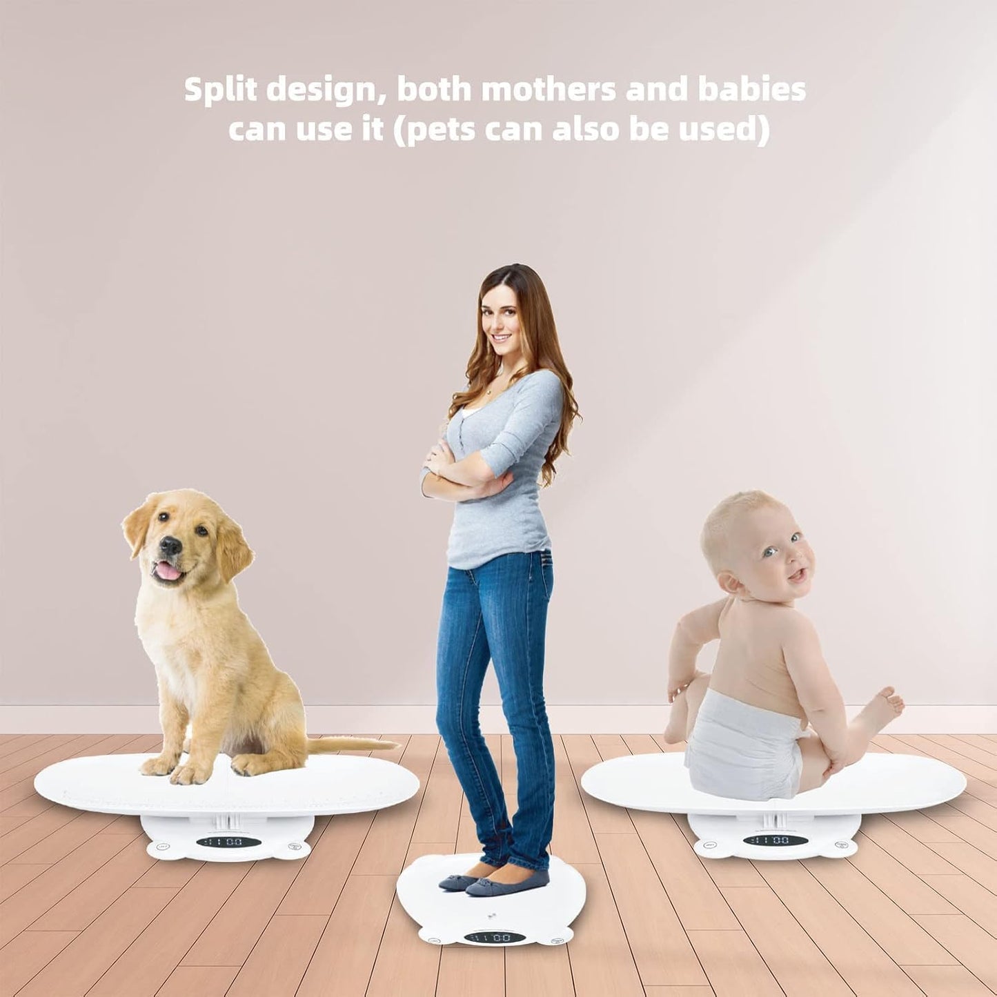 Ellie Digital Baby Scales, Multi-Function Scale for Infant, Toddler & Pet, LED Display Weighing Scale for Newborns, Cats & Dogs, Large Capacity for Family Weight Tracking at Home