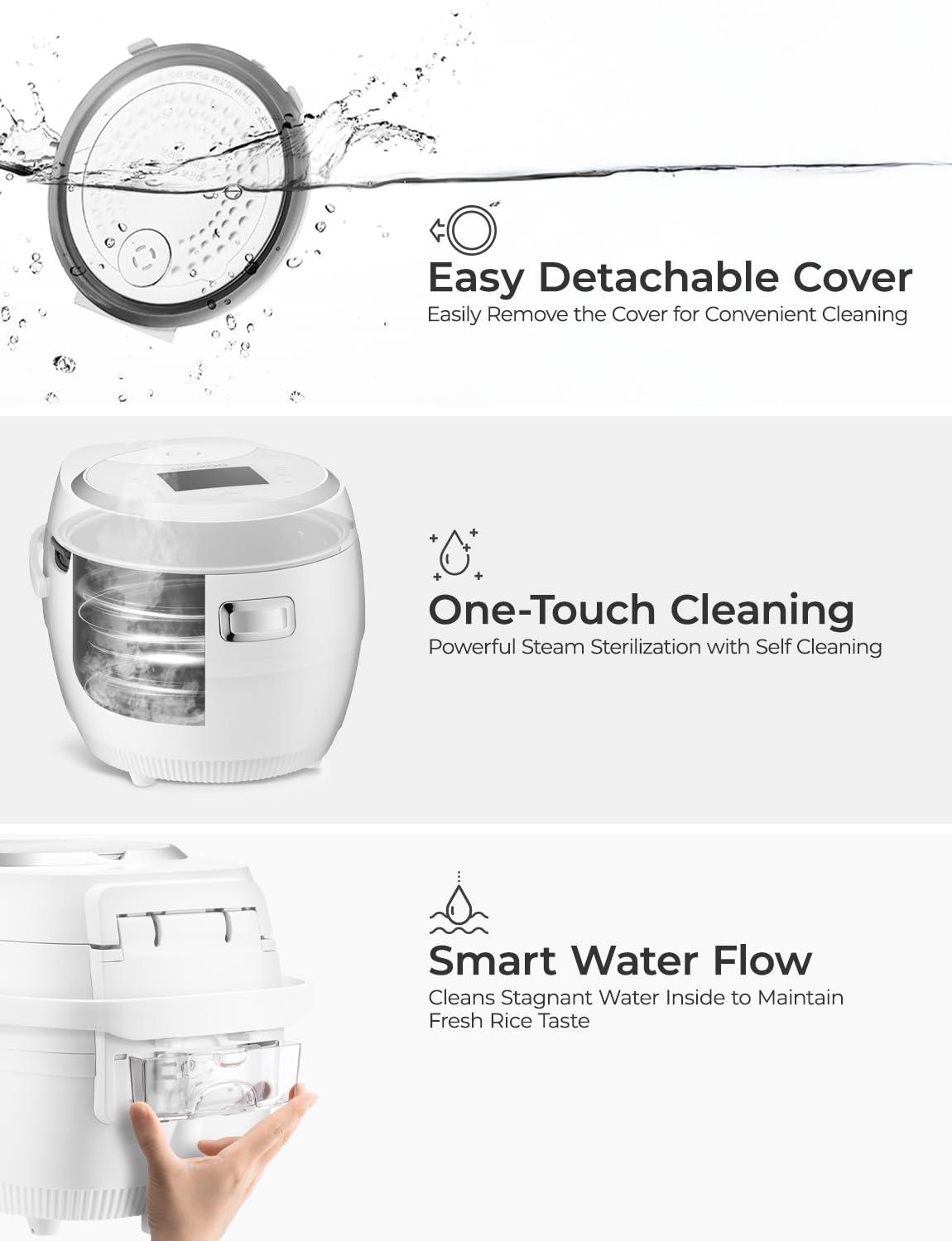 CUCKOO Micom Rice Cooker 10-Cup Uncooked / 20-Cup Cooked with Nonstick Inner Pot, Large Rice Maker with 16 Menu Options, Fuzzy Logic Technology, Auto Clean Mode, LCD Display, White (CR-1020F)