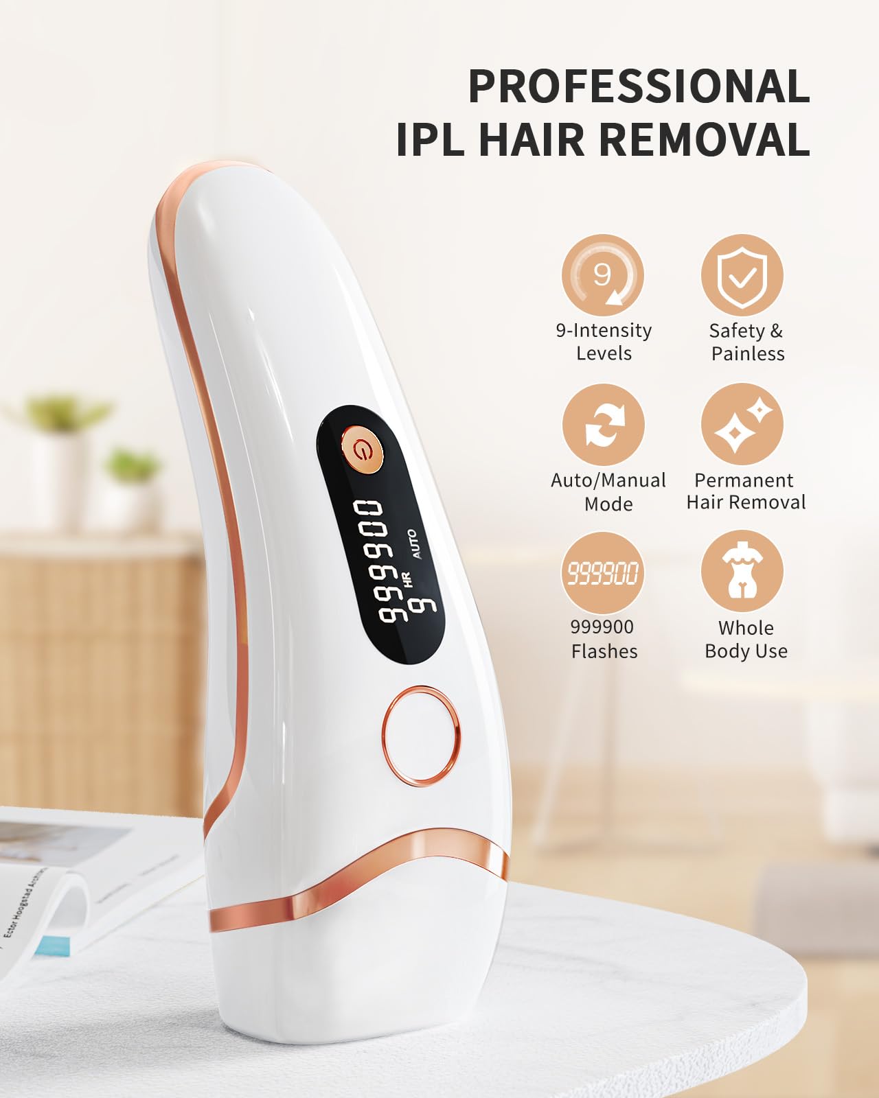 AMOTAOS Laser Hair Removal for Women and Men, Ice Cooling 3-In-1 IPL Hair Removal Device, Safe At-home Long-lasting Hair Regrowth Reduction, Suitable for Face, Armpits, Bikini Line, Legs