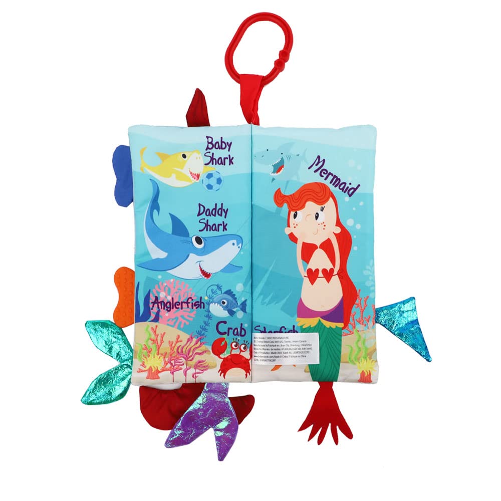 bebe mondo Unicorn Baby Crinkle Books & Mermaid Fish Teething Toy for Newborn Babies Infants 0-3-6-12-18 Months Baby Gift