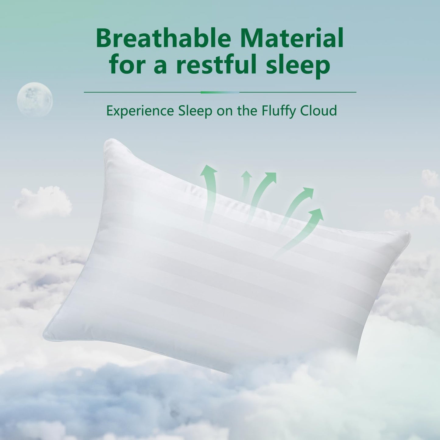 COZSINOOR Bed Pillows Queen Size: Hotel Quality Set of 2 - Down Alternative Microfiber Filled for Back, Stomach, Side Sleepers, Breathable & Skin-Friendly