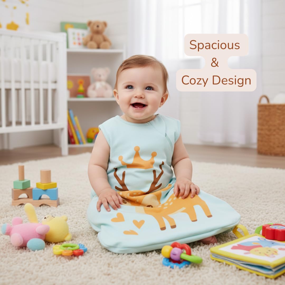 YumiBabe Premium Newborn Baby Sleep Sack, Organic Bamboo Wearable Blanket 0.5 tog, Ultra-Soft, Safe, Breathable Baby Sleeping Bag 0–6 months 2‑Way Zipper