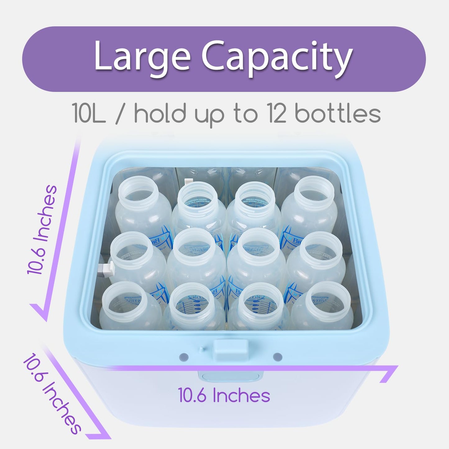Papablic 4-in-1 UV Light Sanitizer and Dryer, Large Capacity UV-C Cleaner Sanitizing Box with Dual Lamps, for Baby & Whole Family Use, Touch Control