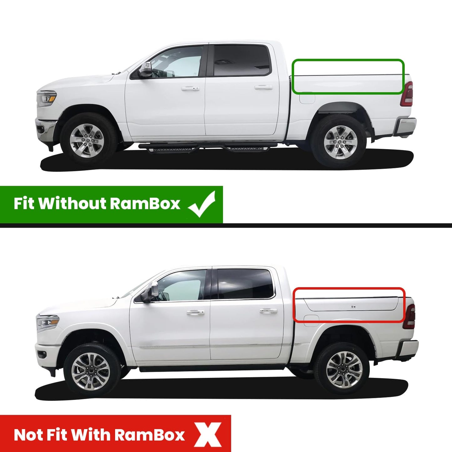 LASFIT 5.7FT Truck Bed Mat for Ram 1500/1500 RHO 2019-2026 & RAM 1500 Classic 2019-2024 Short Bed (5FT7 / 67.4inches) Not for Rambox, All Weather Custom Fit Truck Cargo Bed Liner, Black