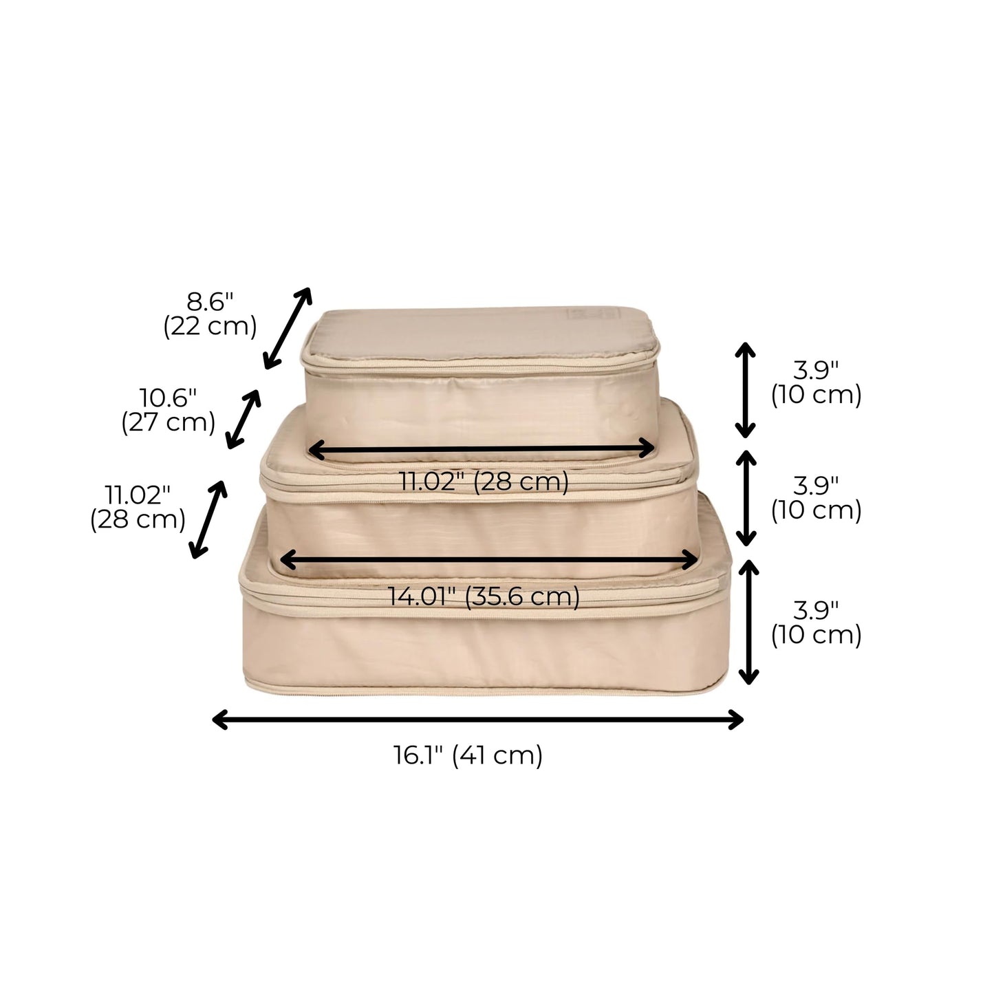 Bag-All Packing Cubes for Travel | Luggage Organizers for Suitcase | Travel Storage Cubes for Organizing | Luggage Organizer Bags | Traveling Essentials | Pack of 8 | Taupe
