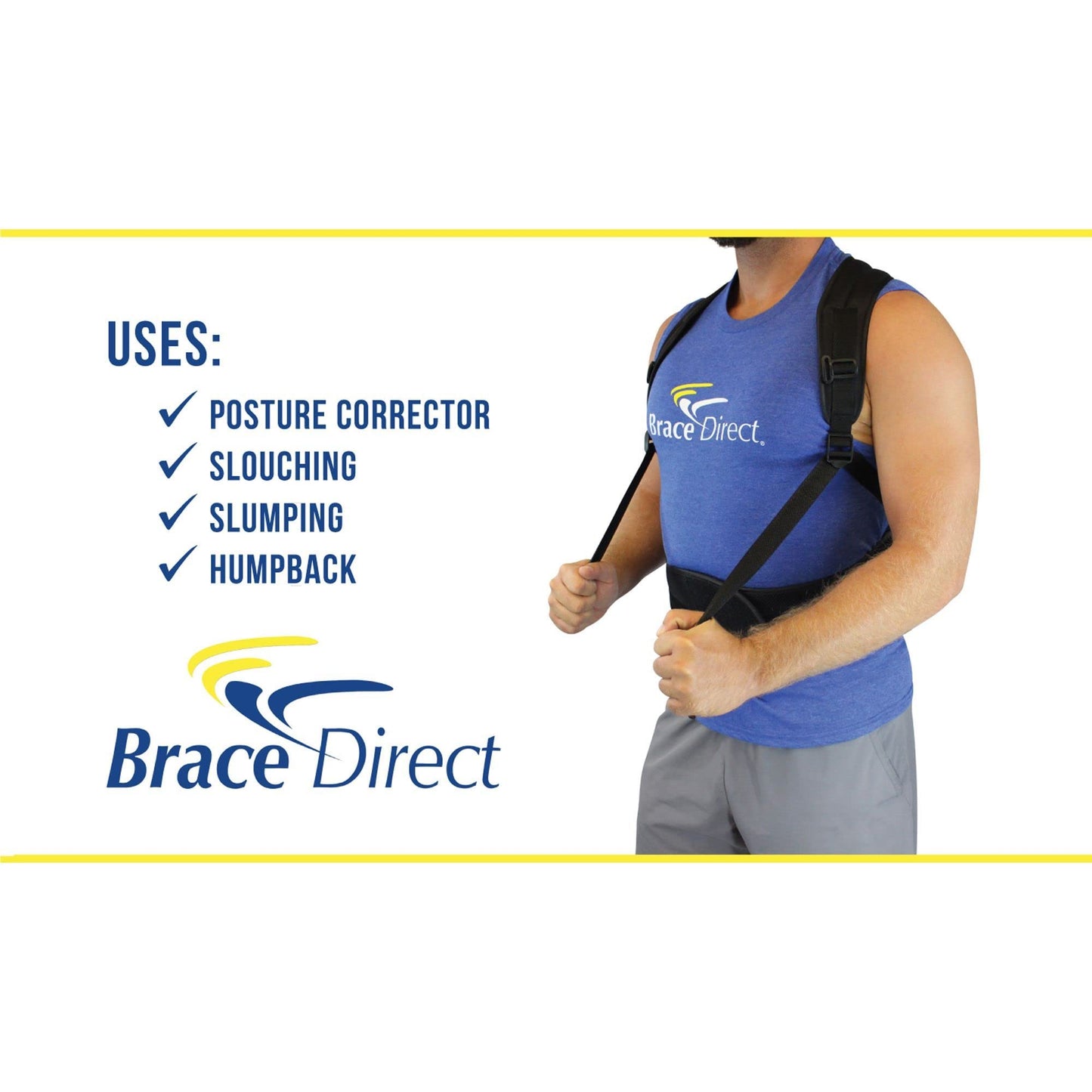 Brace Direct Rigid Posture Corrector TLSO Plus Extension Panel Plus Hot/Cold Pack Insert