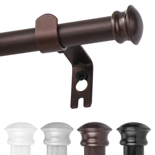 CorkLatta Bronze Curtain Rods for Windows 30 or 45 Inches with Brackets,Decorative 5/8 Inch Diameter Small Window Curtain Rod Set for Bedroom, Room Divider, Living Room, Kitchen, Bathroom