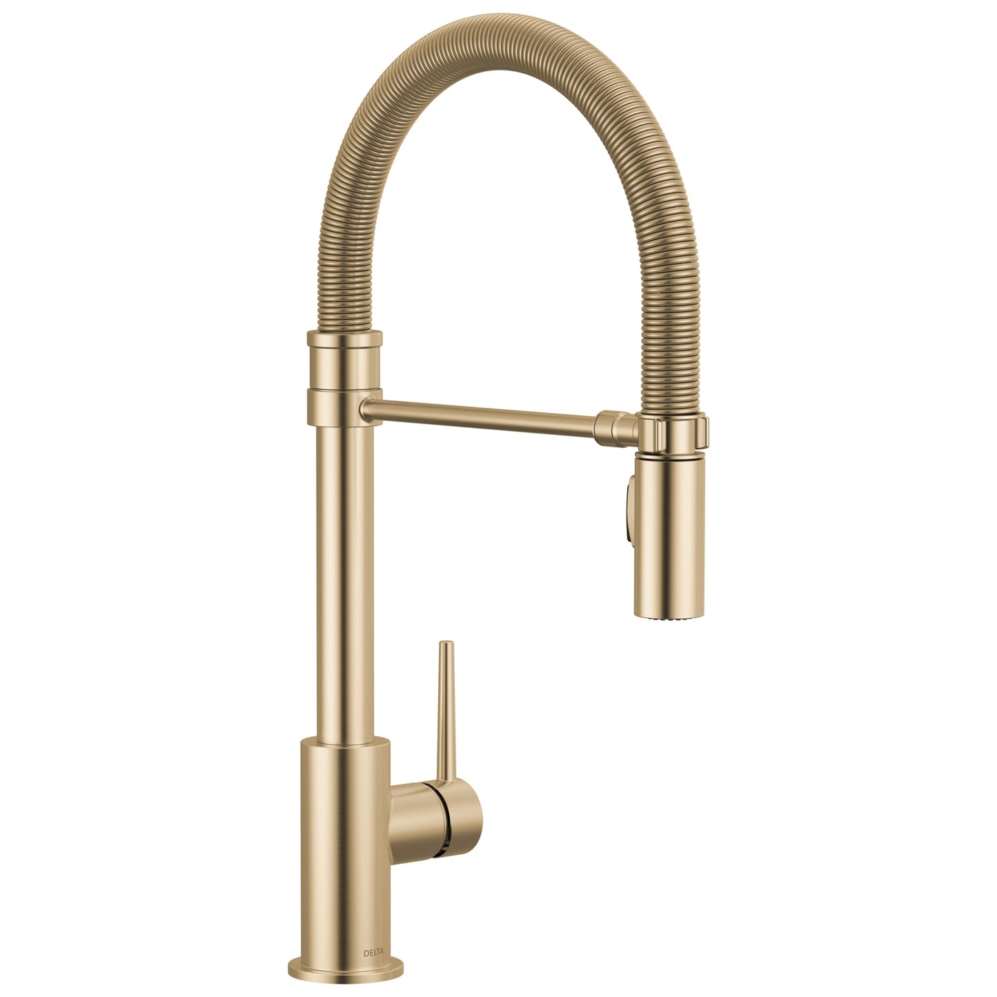 Delta Trinsic Pro Style Commercial Kitchen Faucet with Pull Down Sprayer, Single Hole Brushed Gold Kitchen Sink Faucet, Single Handle, Champagne Bronze 9659-CZ-DST