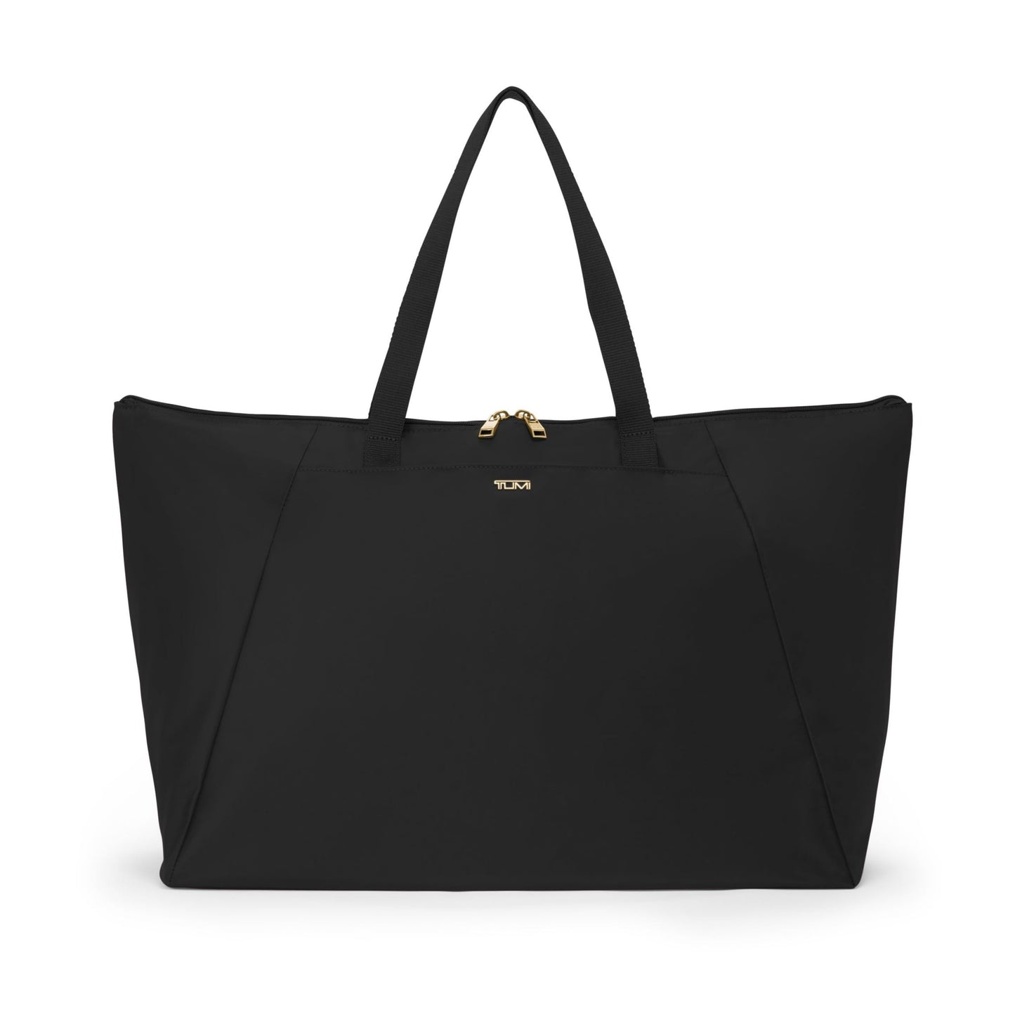 TUMI - Just In Case Tote - Foldable, Lightweight and Compact, Packable Travel Bag - Folds Into Included Pouch - Large, Black with Gold Hardware