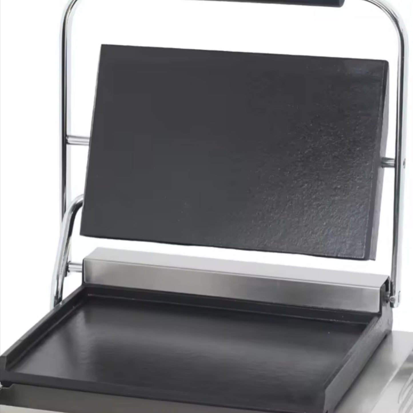 Commercial Panini Press With Grooved Grill Sandwich Maker Machine Electric Contact Grill Single (Large Smooth Top&Bottom)