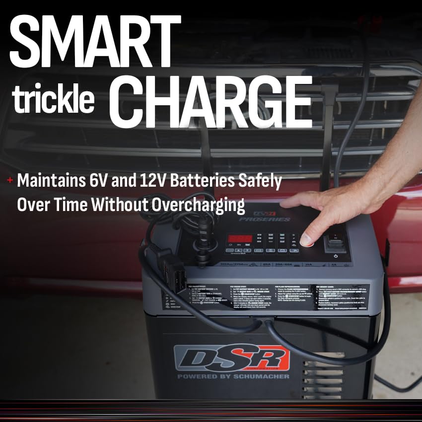 Schumacher DSR ProSeries Wheeled Battery Charger/Trickle Charger/Desulfator/Booster/Engine Starter - 6/12 Volt, 125/275 Amp, Model Number DSR122