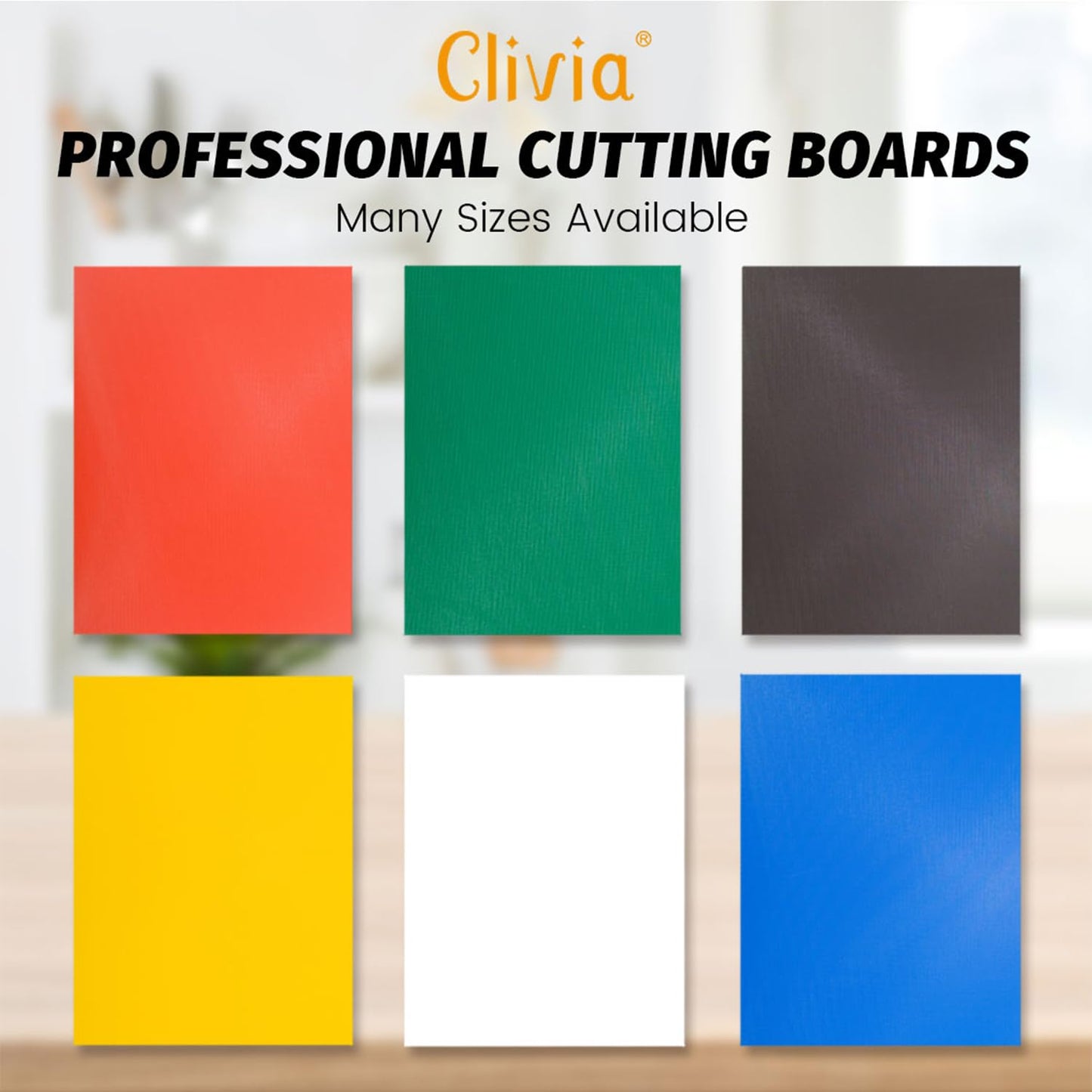 CMI Commercial Grade Cutting Board for Kitchens,Plastic Chopping Board, 18 x 24 x 1/2 Inch, Multi-Color 6 of Pack Set,NSF Certified,for Vegetable Meat or Cheese