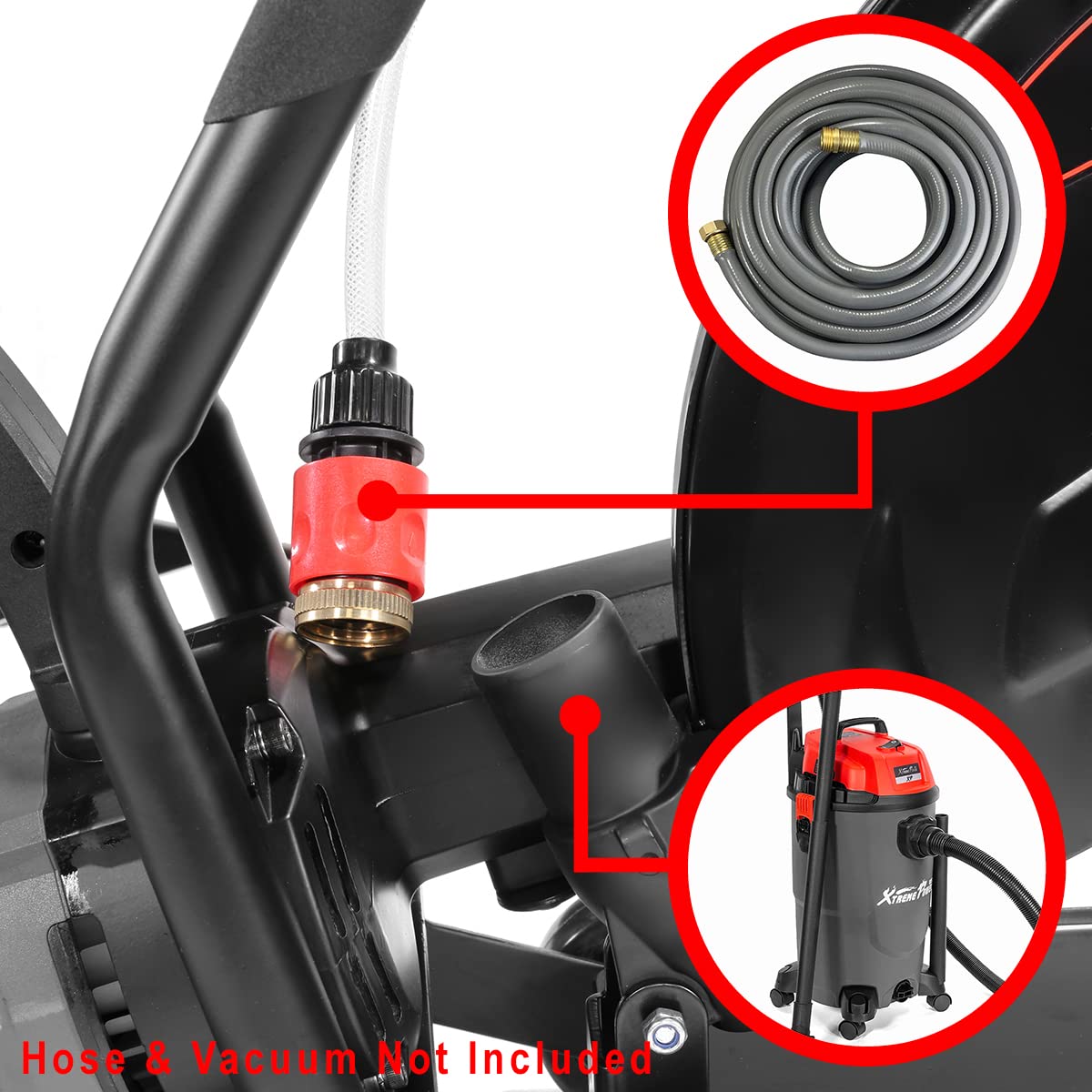 XtremepowerUS 2600W 14" Concrete Saw Electric Cutter Wet/Dry Circular Concrete Cement Cut Off Floor Saw Water Feed Dust Port, Black/Red. Cutting Saw ONLY