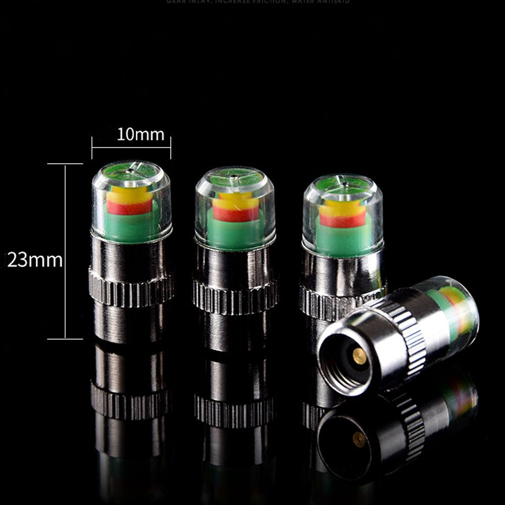 ANKI HAPPIGO 8Pcs 2.2Bar 32-to-35 PSI Car Tire Pressure Monitor Valve Stem Caps Sensor Indicator Easy to Read 3 Color Eye Alert