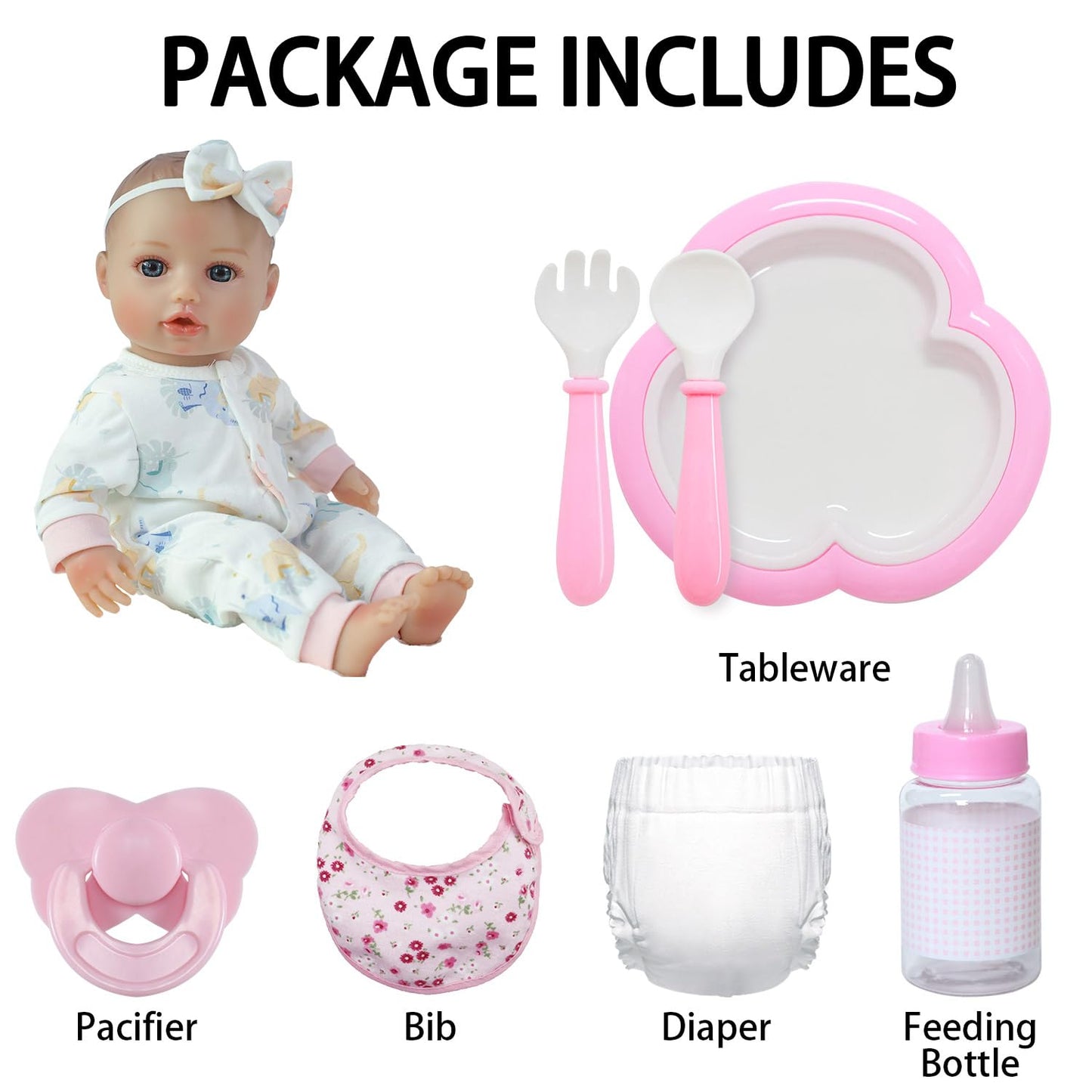 SCOM Realistic Baby Doll Girl - 16 inch Soft Body Baby Dolls with Accessories, Real Life Cute Toddler, Lifelike First Doll with Vinyl Body for Kids 3 4 5 6 + Year Old Gifts Hispanic