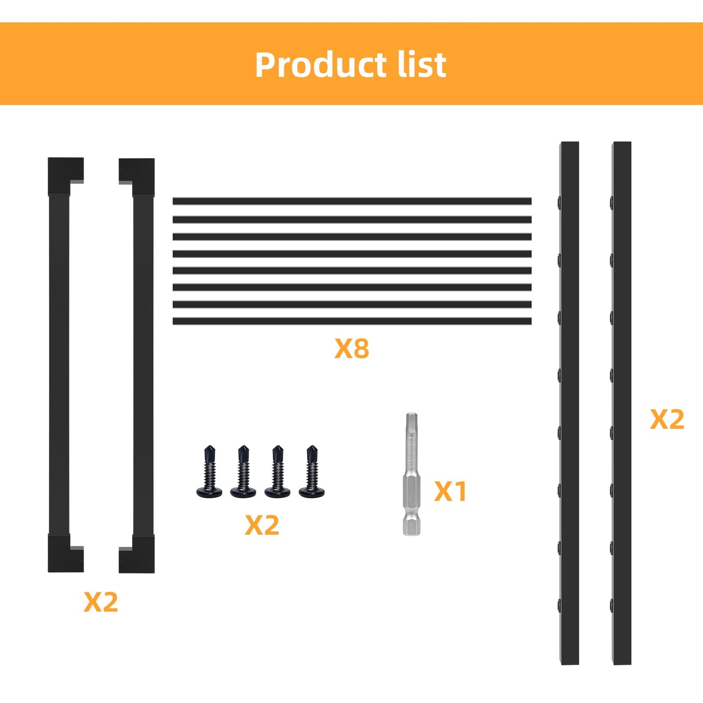 Deck Gate Outoor, 36''Hx48''W Black Heavy Duty Steel Anti-Rust Fence Door with Customizable Width, Easy Installation Metal Gate for Residential, Yard, Patio (No Hinge)