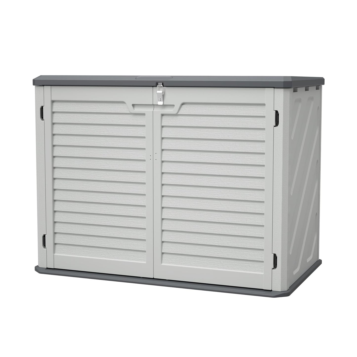 Storage Shed with Floor Included, Waterproof Resin Shed Cabinet, Outdoor Storage Cabinet for Backyard Garden, Plastic Tool Organizer, One-Tier Interior Storage Without Divider Panels, Outside Sheds