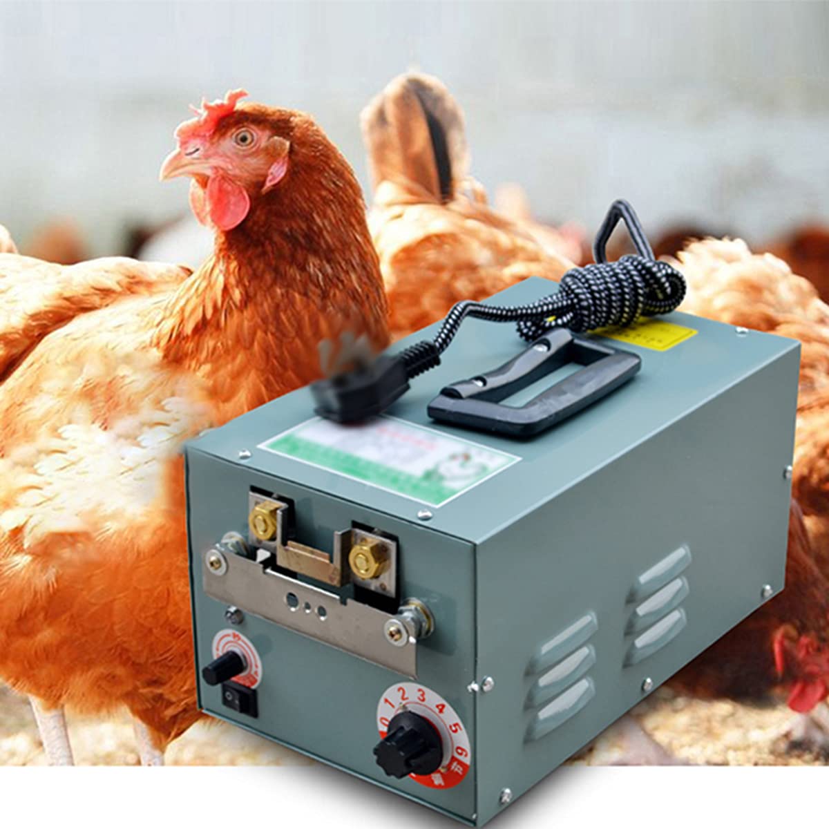 PreAsion 110V Automatic Chicken Debeaking Machine Poultry Beak Cutting Machine with 2 Blades Poultry Debeaking Machine Chick Beak Cutting Chicken Beak Removing Machine