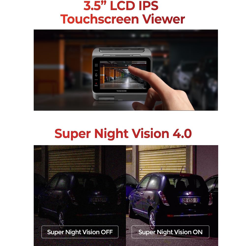 THINKWARE ARC900 2CH 4K HDR Dual Dash Cam Front and Rear - 4K+2K STARVIS 2, Super Night Vision 4.0, Low Power Parking Mode, 3.5" IPS Touchscreen, 5GHz Wi-Fi, GPS (64GB MicroSD & Hardwiring Cable Incl)