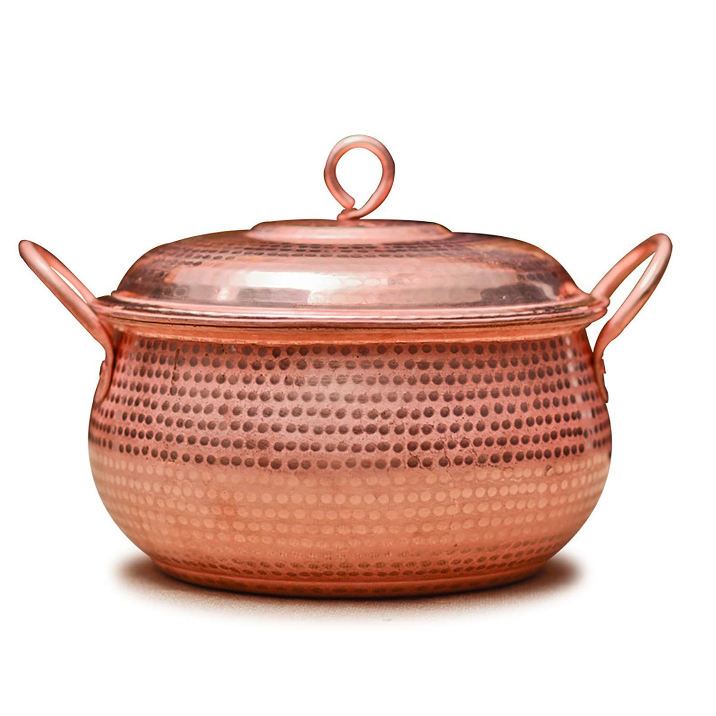 CVQWRJH Handcrafted Pure Copper Cooking Pot, Copper Kitchen Cookware with Lid Purple Copper Soup Pot and Pan for Induction Cooker Camping Restaurant,22CM