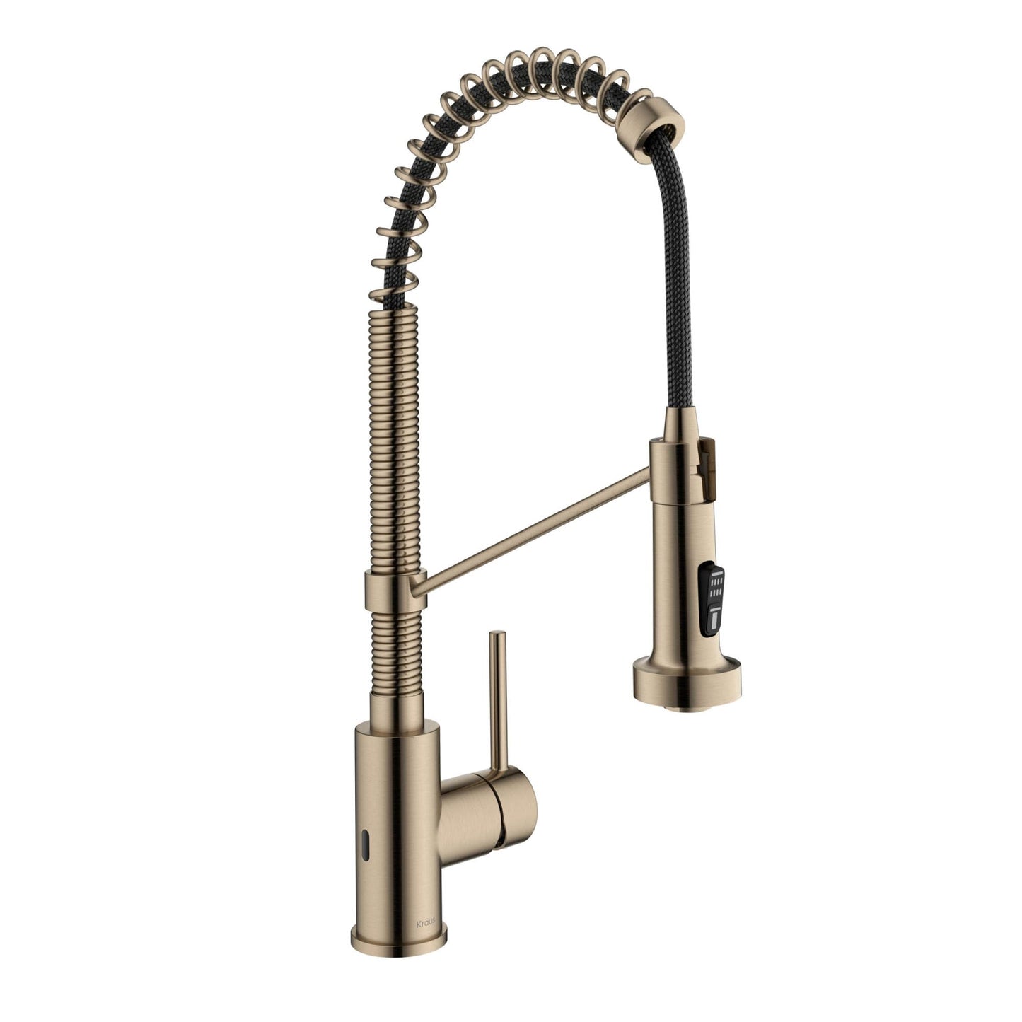 KRAUS Bolden Touchless Sensor Commercial Style 2-Function Single Handle Pull Down Kitchen Faucet in Spot-Free Antique Champagne Bronze, KSF-1610SFACB