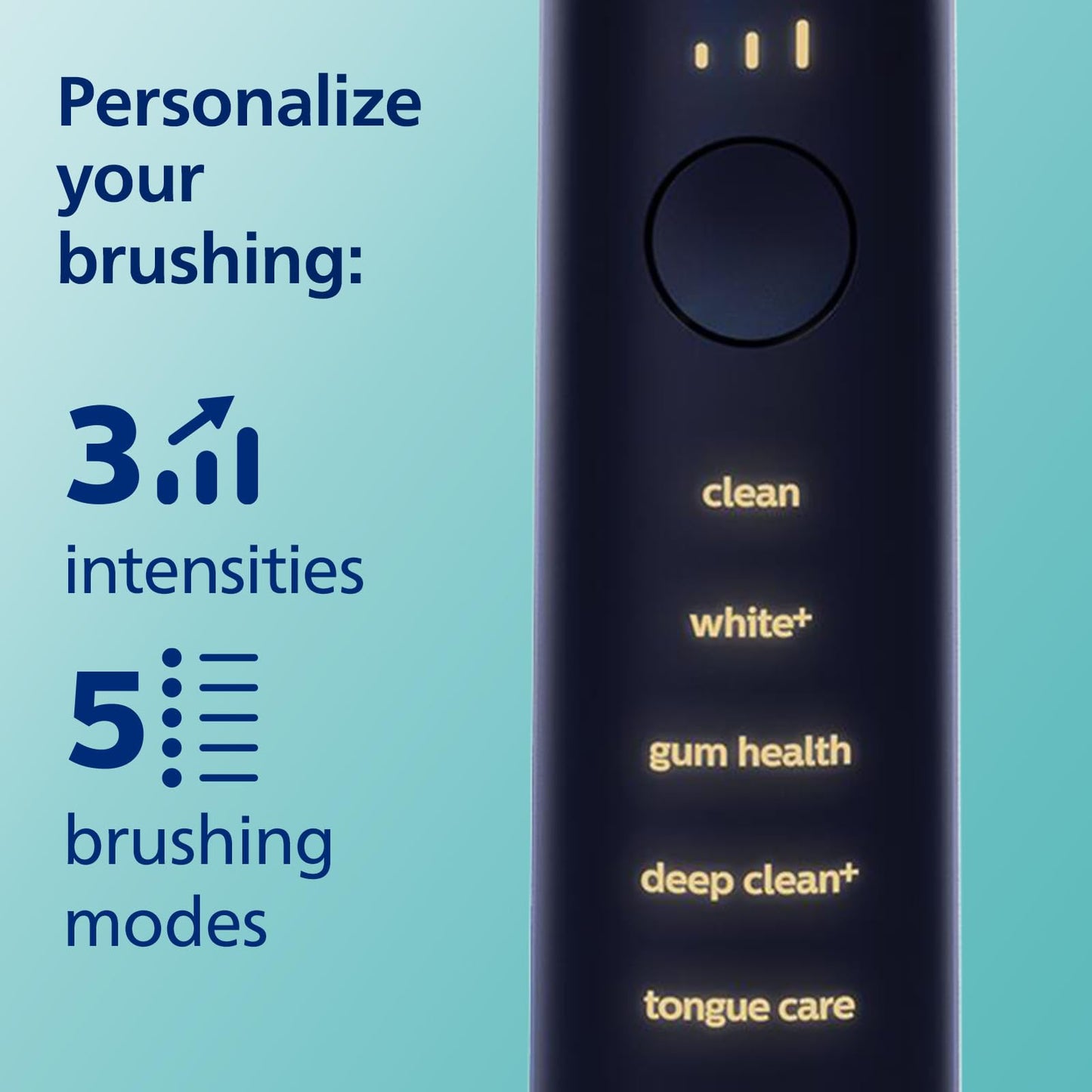 Philips Sonicare DiamondClean Smart 9700 Electric Toothbrush, Sonic Toothbrush with App, Pressure Sensor, Brush Head Detection, 5 Brushing Modes and 3 Intensity Levels, Lunar Blue, Model HX9957/71