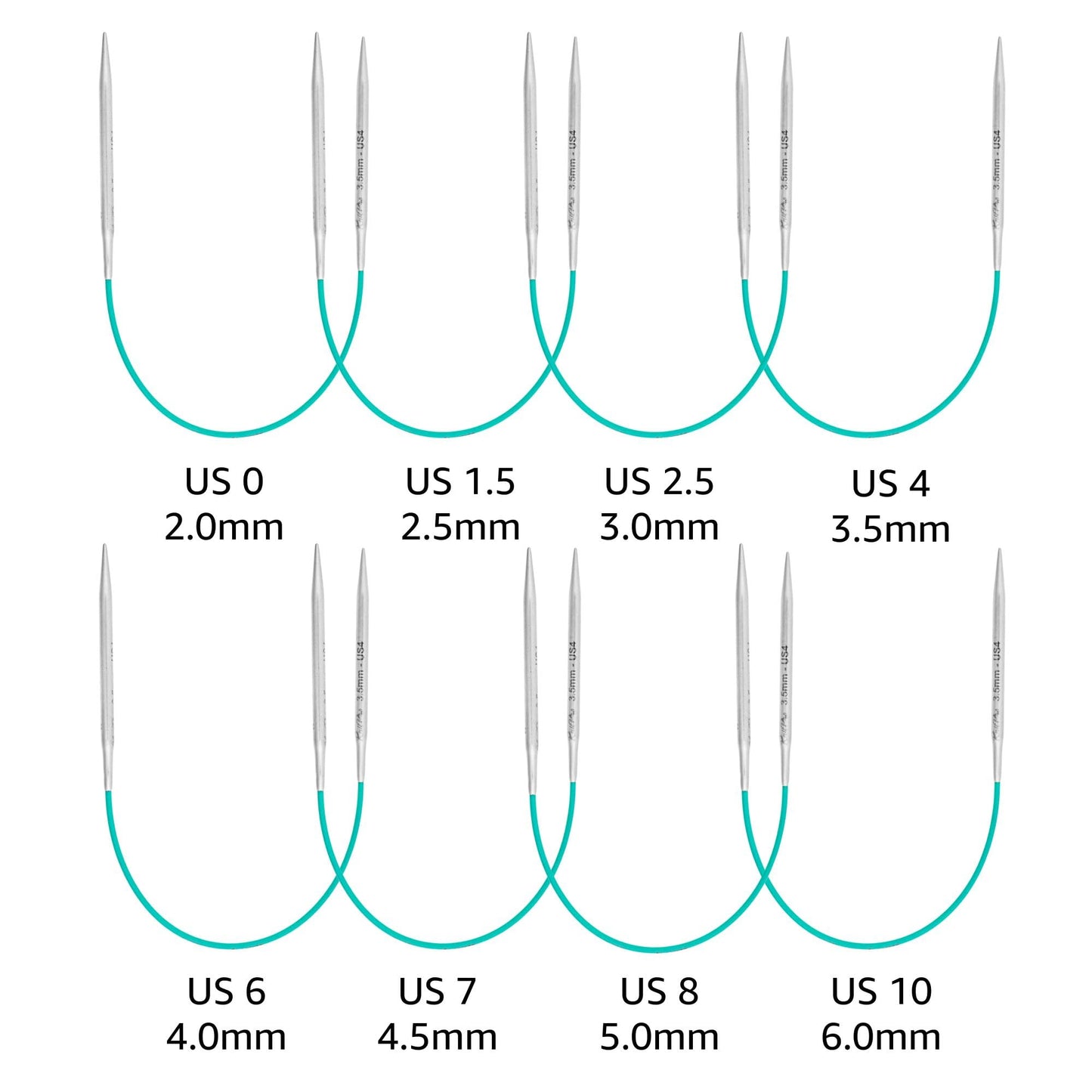 KnitPro Mindful Explore Set 10 inch Circular Knitting Needles Size 0, 1.5, 2.5, 4, 6. 7, 8, 10, Scissors, Gauge, Stitch Markers & More, Fabric Case with Project Bag
