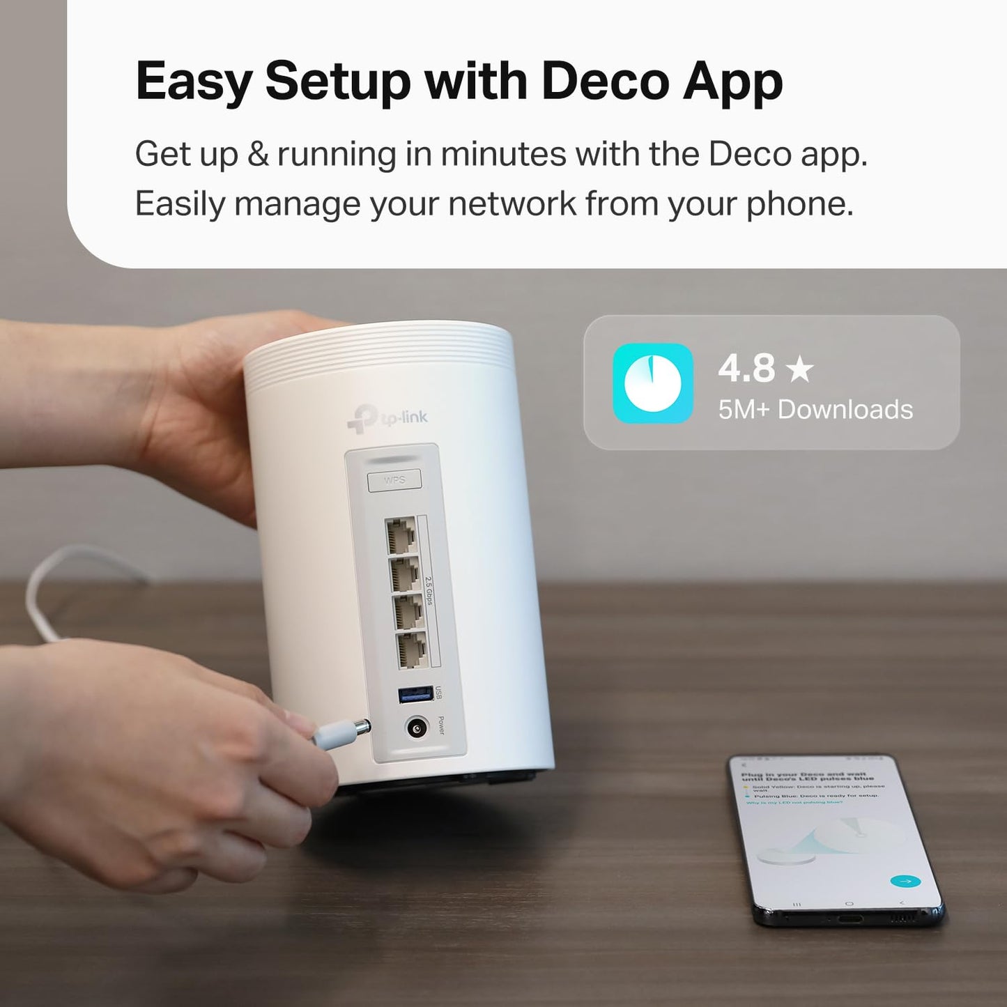 TP-Link Deco 7 Pro BE63 Tri-Band WiFi 7 BE10000 Whole Home Mesh System - 6-Stream 10 Gbps, 4x2.5G Ports Wired Backhaul, 4X Smart Internal Antennas, VPN, HomeShield, Free Expert Support (3-Pack)