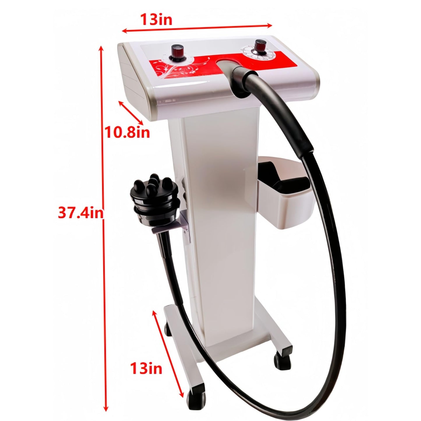 NETTITO Cellulite Massager Electric Vibration Professional – with Trolley & 5 Interchangeable Heads, Deep Tissue Relief, Muscle Relaxation, Durable Design for Salon & Home Use