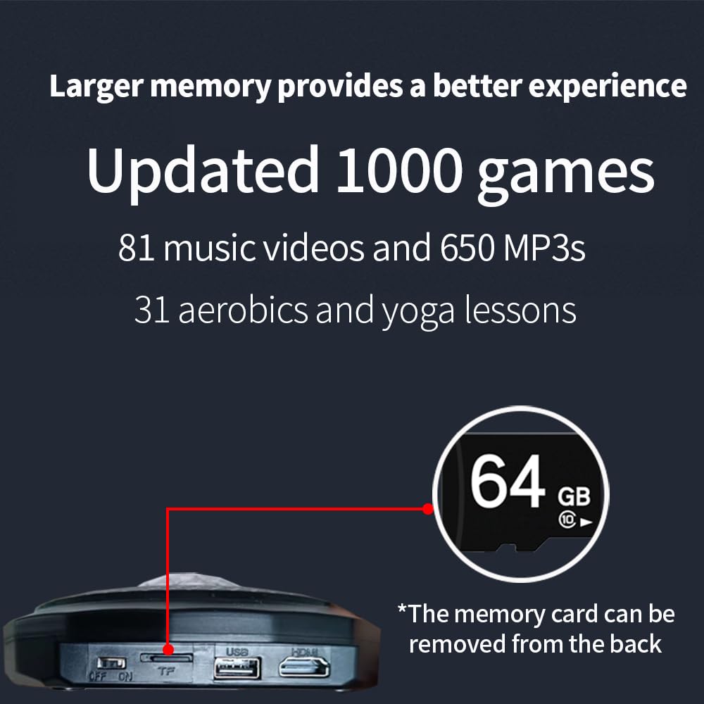 WuZhuangYuan HDMI Musical Electronic Dance mat with a Camera,81 Music Videos,Including 1000 Games,a 64G Large Memory Card,650 Songs,for Single/Double Users,a Luxurious Gift for Boys and Girls