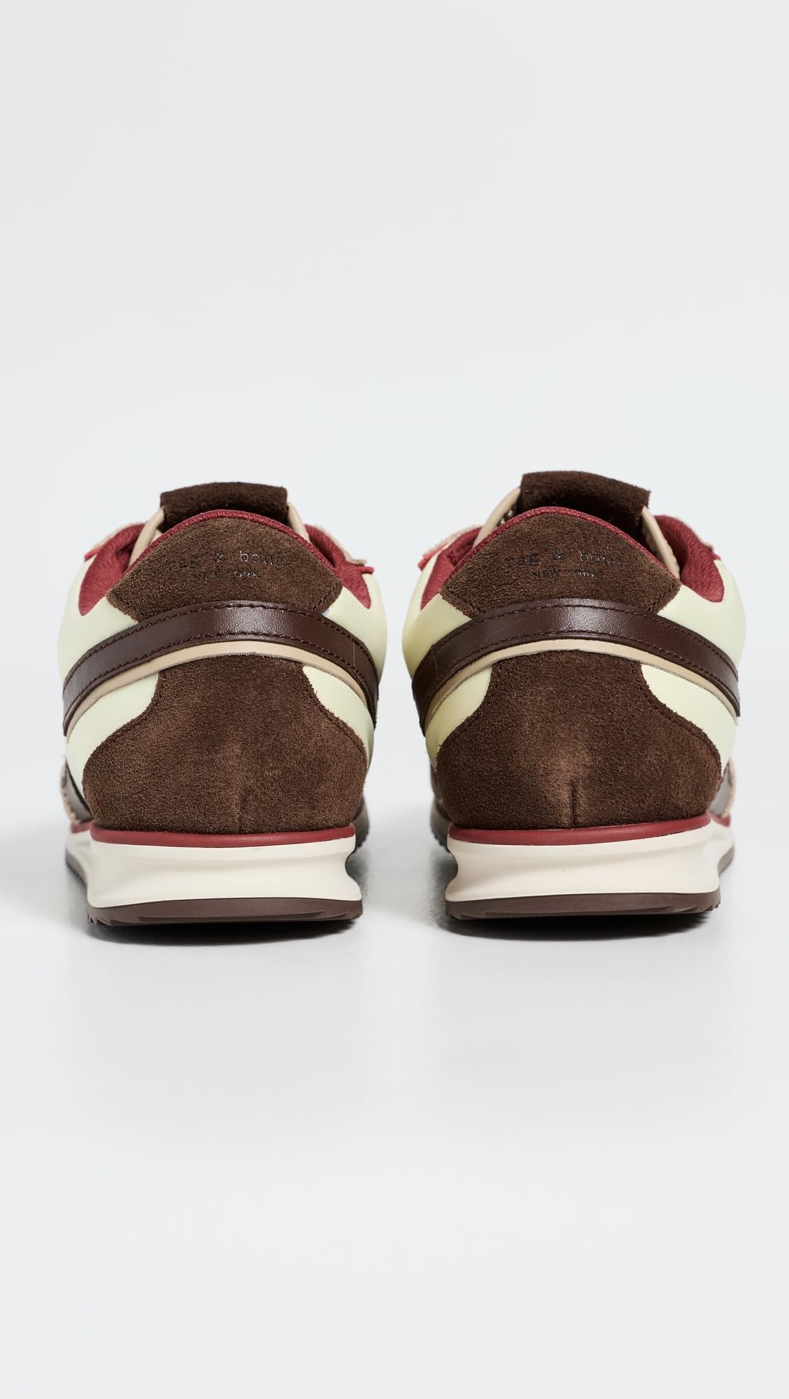 rag & bone, Women's, Retro Trainer Sneakers, Cream/Dark Brown, 5, Medium