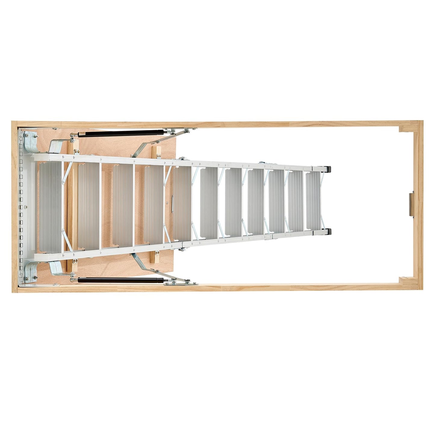 VEVOR Attic Ladder, 375LBS Capacity, 9.8 to 10.3 ft Height Adjustable, Multi-Purpose Foldable Aluminium Attic Stairs, Fits 7.66 to 10.25 ft Ceiling Heights for Convenient Access