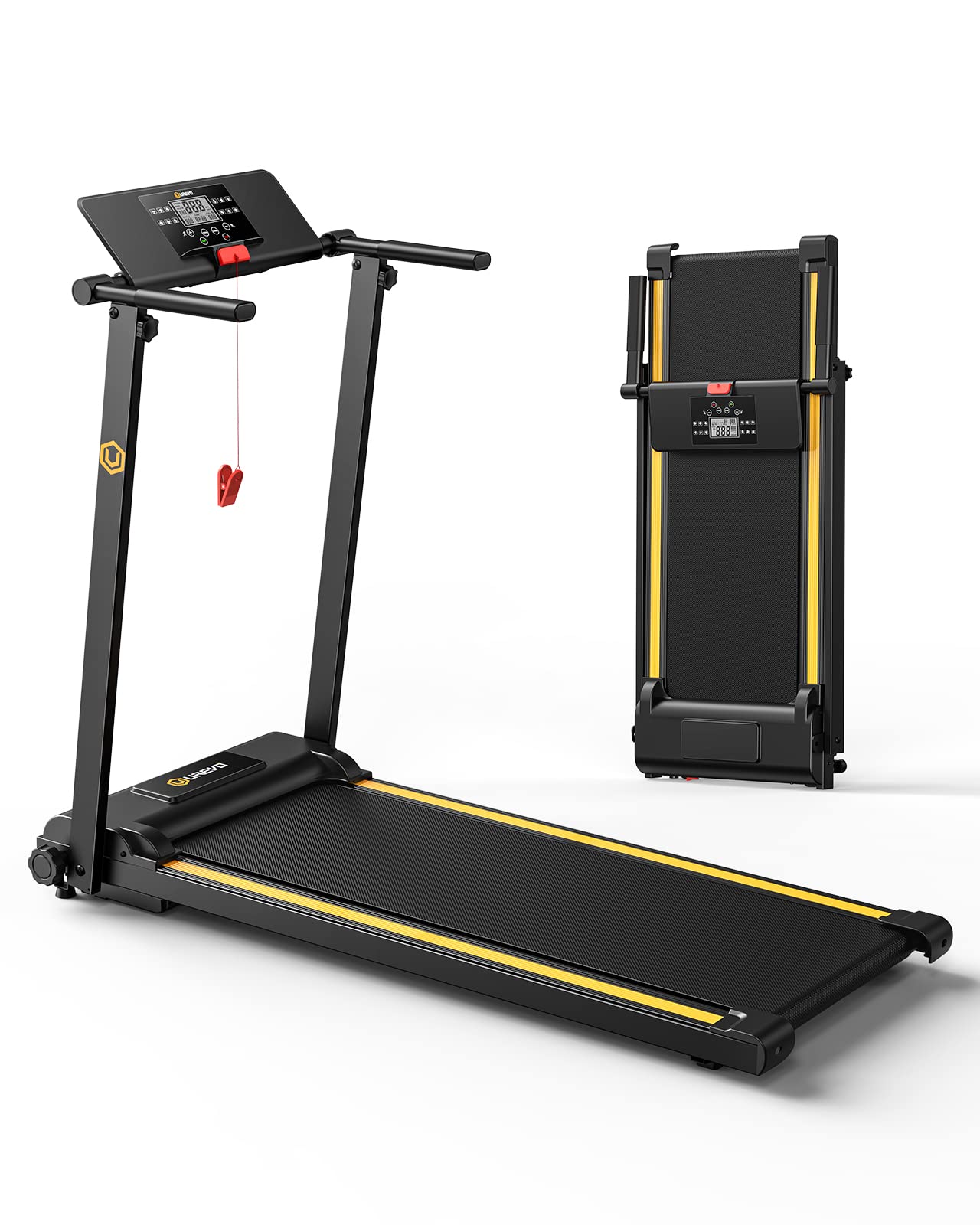 UREVO Walking Pad Treadmills for Home Office, Under Desk Compact Design Treadmill Portable Walking Pad Treadmill with Remote Control, LED Display