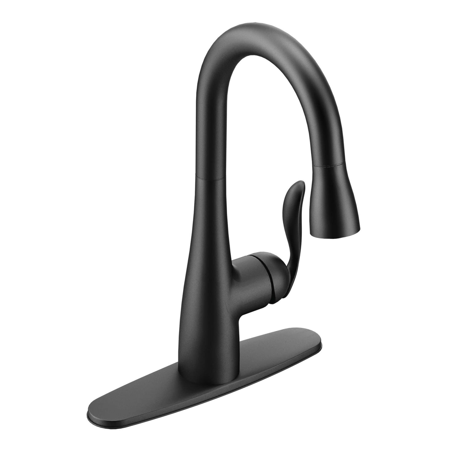 Moen 5995BL Arbor One Handle High Arc Pulldown Bar Faucet with Reflex, Matte Black
