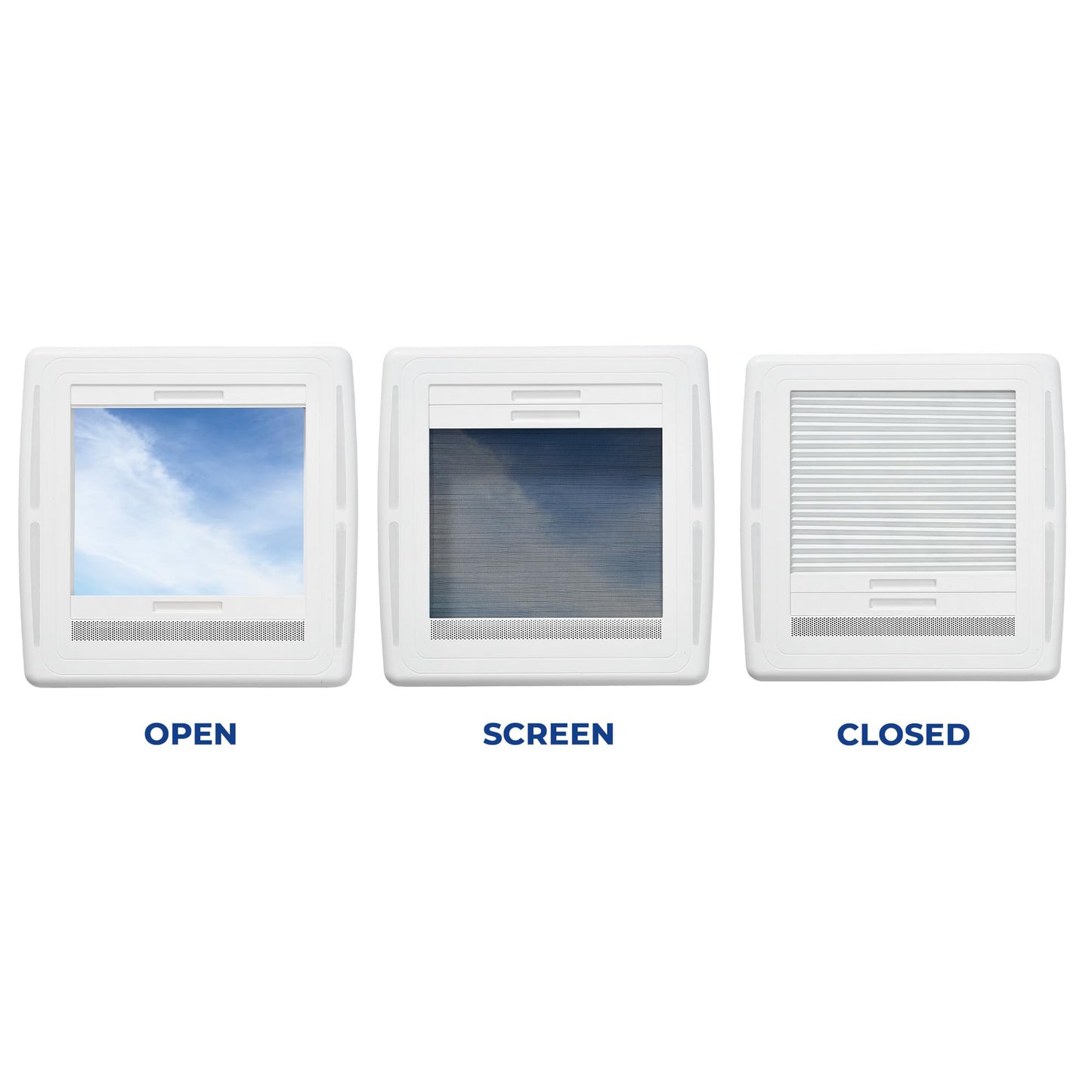 MAXXAIR SKYMAXX 00-97510 Skylight Plus Manual Lift lid with 3 Open Positions -White Interior Frame with LED Lighting