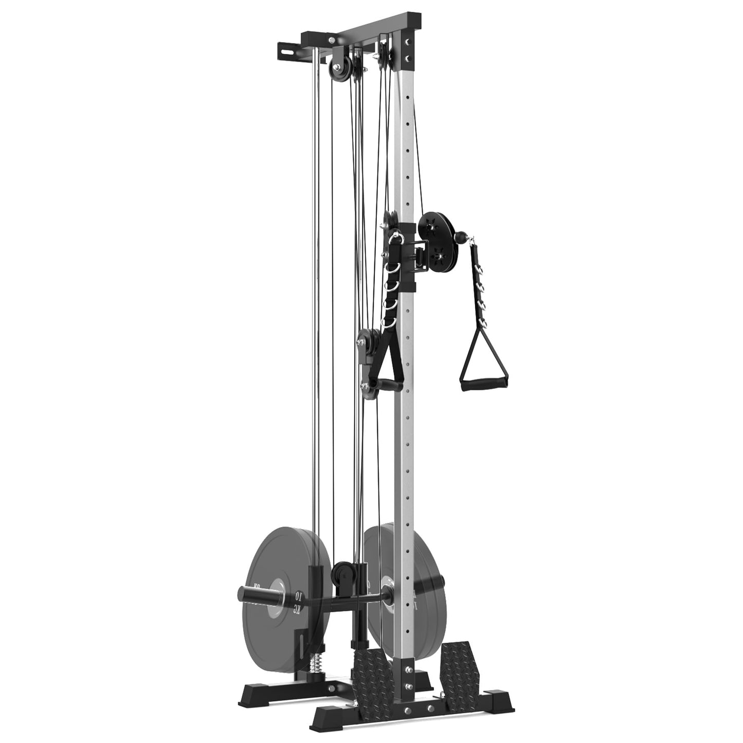 Wall-Mounted LAT Pulldown & Cable Machine – Dual Pulley System – 20 Height Settings – 400 Lbs Capacity – Full-Body Home Gym Trainer – Space-Saving Design