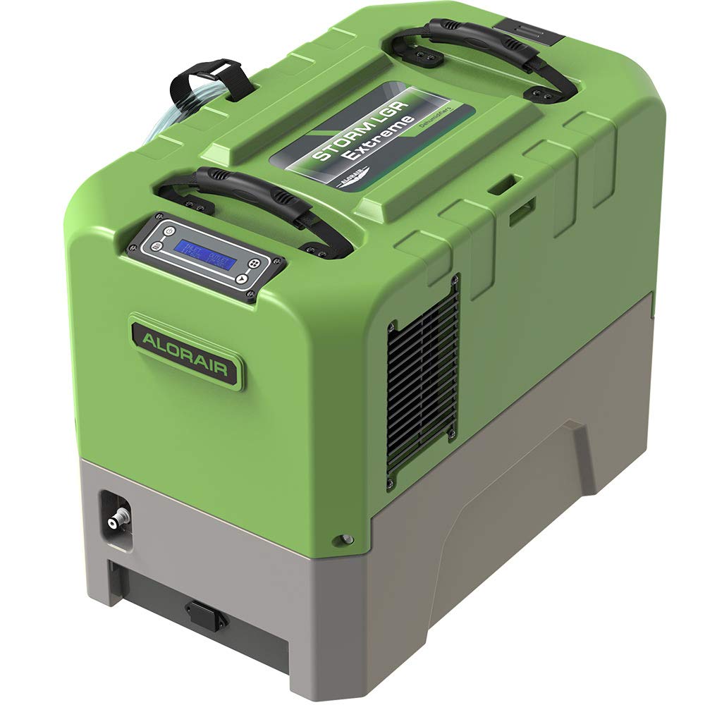 ALORAIR 180PPD LGR Commercial Dehumidifier with Pump for Basement Warehouse & Job Sites, Large Space Crawl Space Dehumidifier for Efficient Water Damage Restoration,5 Years Limited Warranty, Green